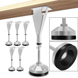 6 patas de soporte de listones para marco de cama, patas de soporte de cama de acero, pies de soporte de altura ajustable de alta resistencia, 6 patas de soporte de listones para marco de cama, patas de soporte de cama de acero, pies de soporte de altura ajustable de alta resistencia,