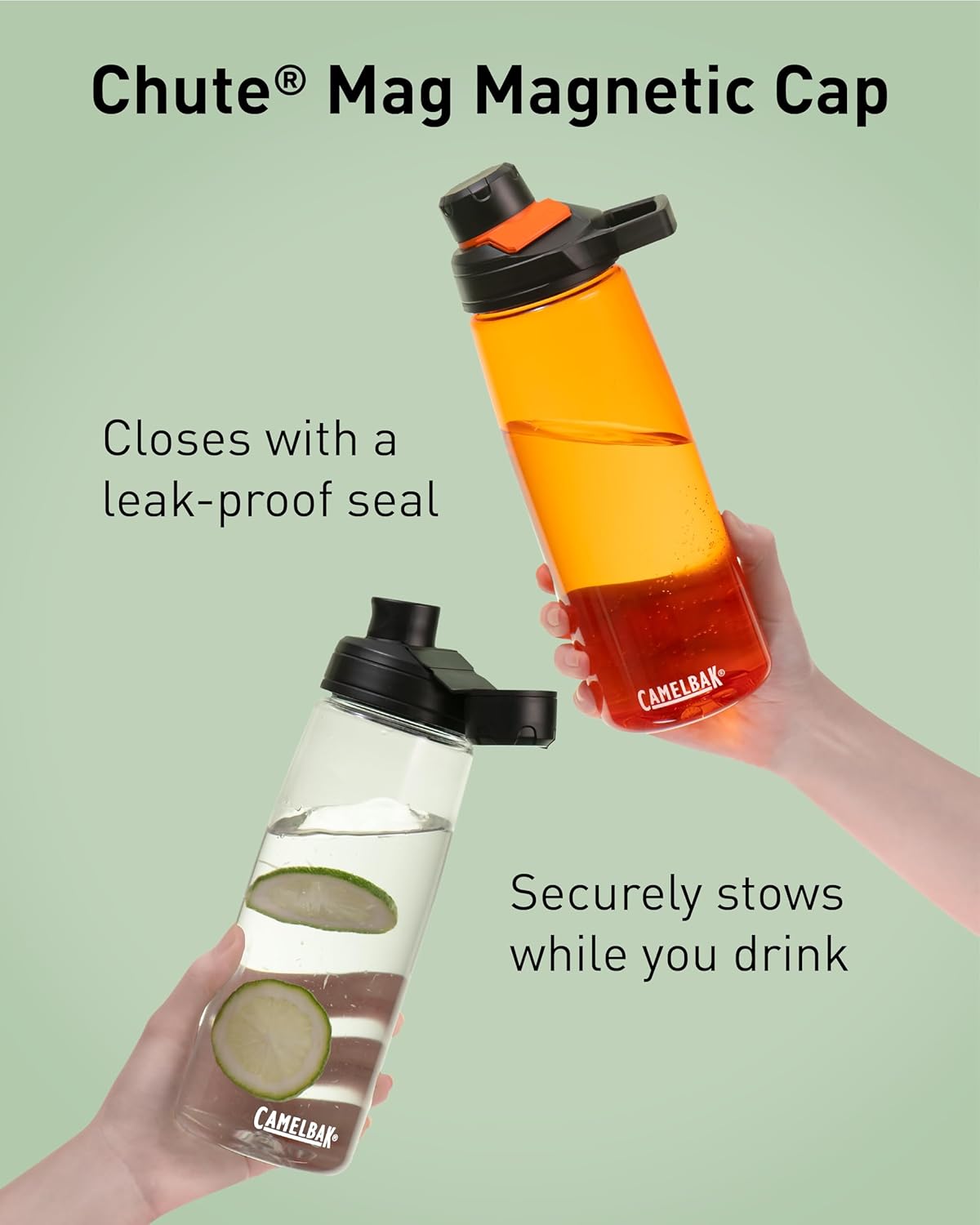 CamelBak Chute Mag botella de agua sin BPA con Tritan Renew. Tapa magnética que se sostiene mientras bebes, 568,2 ml, rosa
