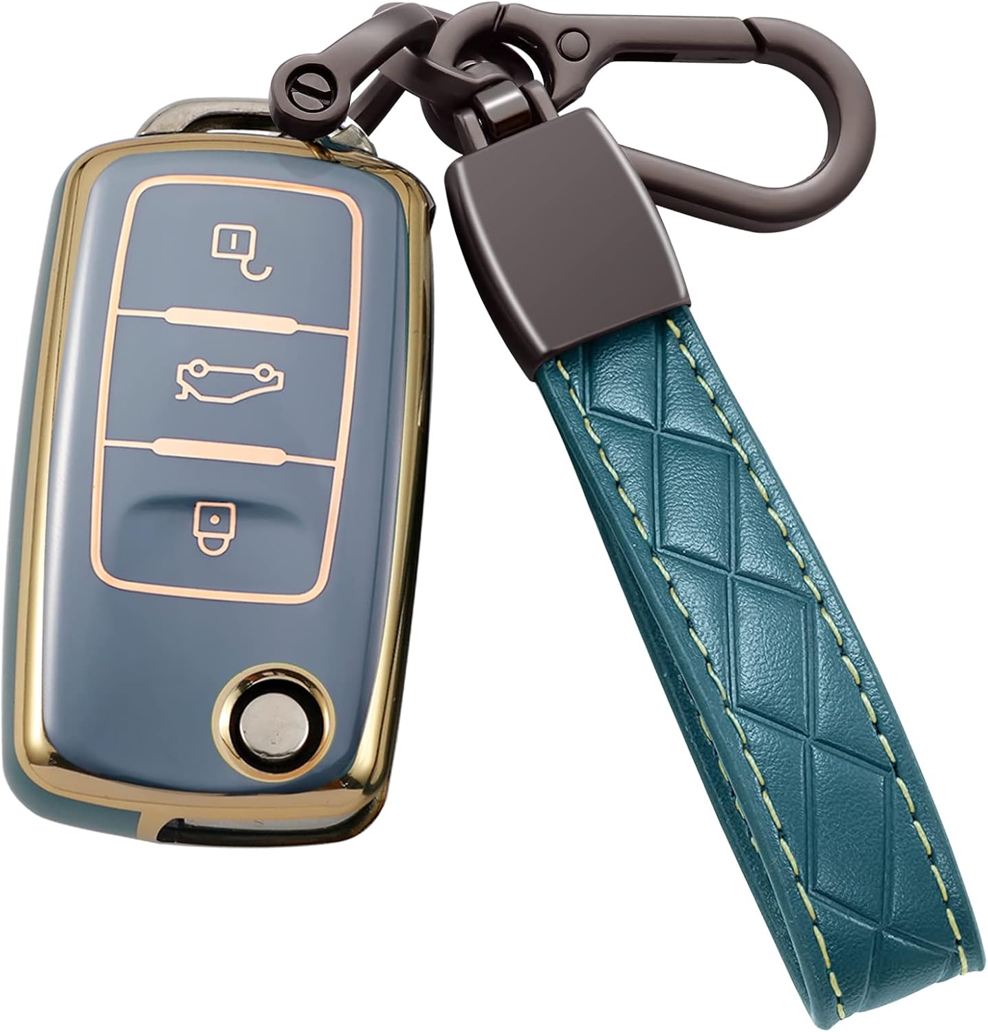 Funda para llavero de automóvil VW Volkswagen de TPU suave con carcasa de llavero, funda protectora completa compatible con VW MK6 Jetta Beetle