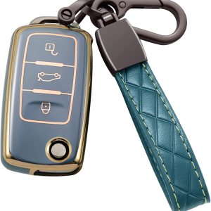 Funda para llavero de automóvil VW Volkswagen de TPU suave con carcasa de llavero, funda protectora completa compatible con VW MK6 Jetta Beetle Funda para llavero de automóvil VW Volkswagen de TPU suave con carcasa de llavero, funda protectora completa compatible con VW MK6 Jetta Beetle