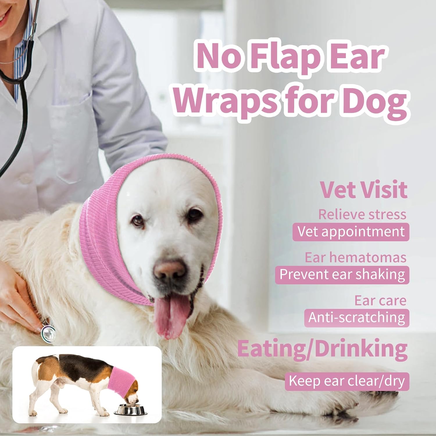 Nanaki Capucha para perro sin solapa, diadema silenciosa para la cabeza de perro, cubierta para la cabeza de perro, no se sacude, protector de oídos