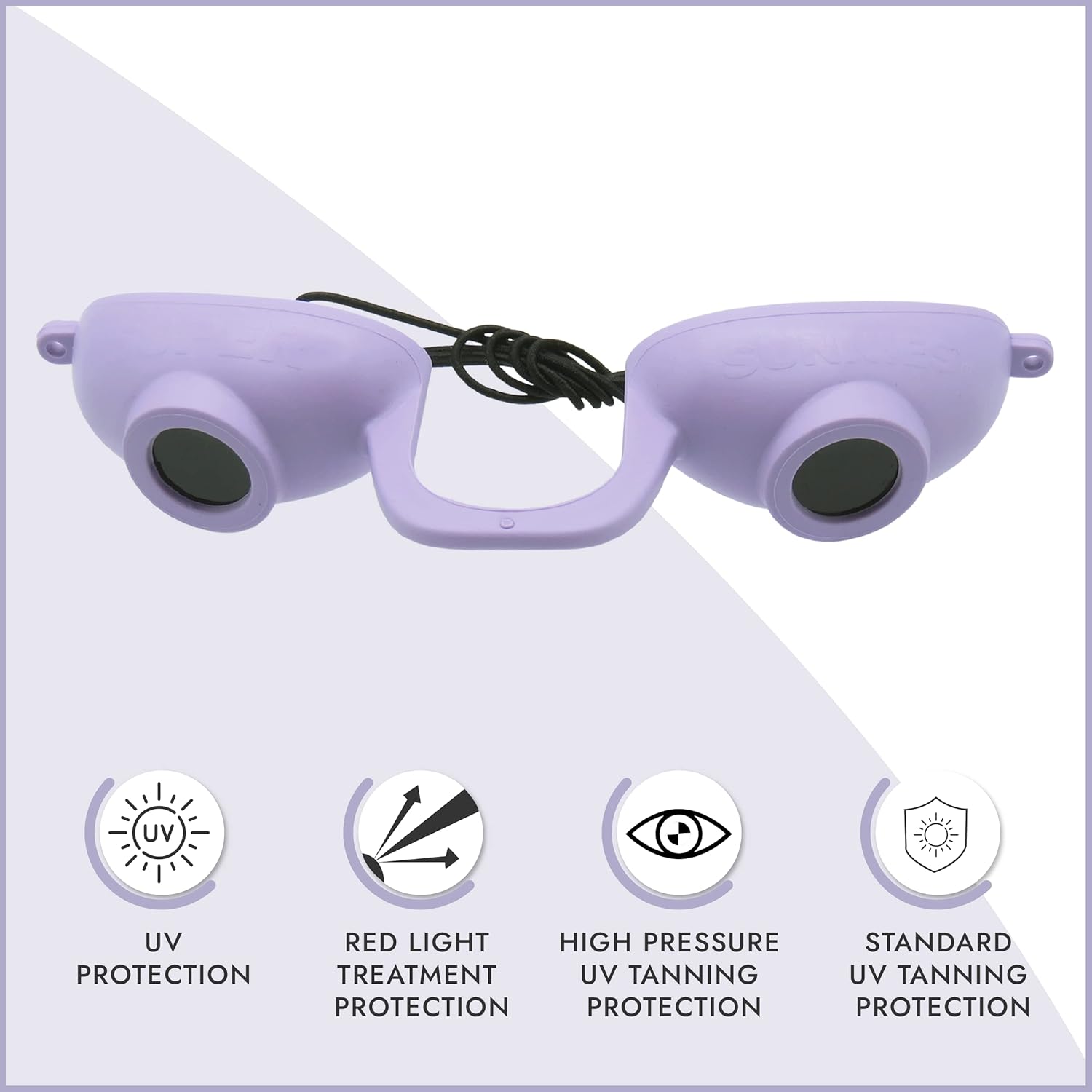 Super Sunnies EVO Flex – Gafas de bronceado que cumplen con la FDA, gafas de bronceado UV para protección ocular que permite la visibilidad, con una