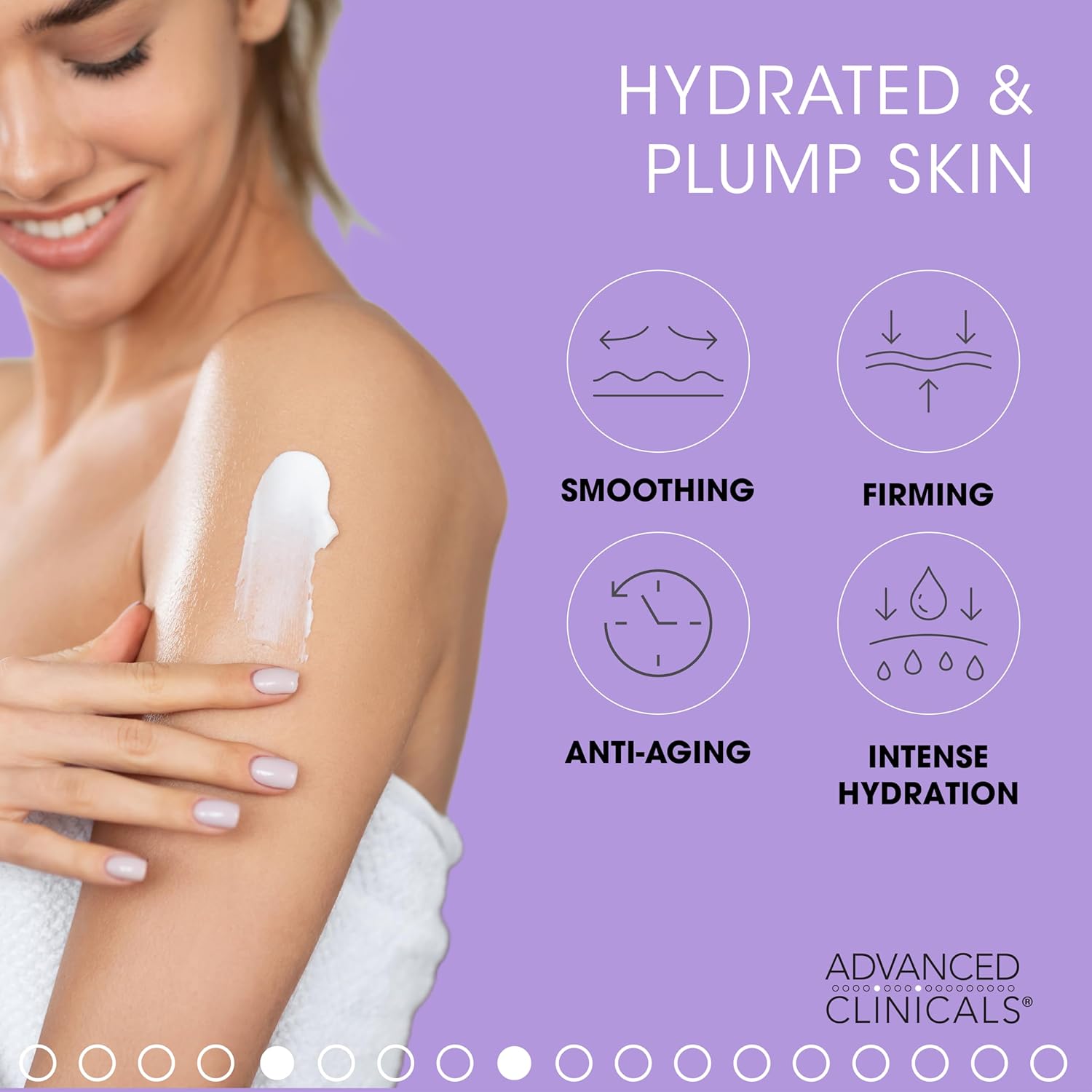 Advanced Clinicals Loción corporal de ácido hialurónico + crema iluminadora de vitamina C, juego de 2 piezas  Hidratante facial y crema corporal
