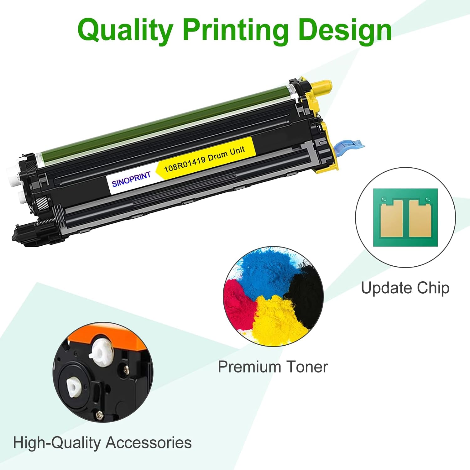 Unidad de tambor amarilla compatible 6510 6515 (108R01419) Reemplazo para impresora Xerox Phaser 6510DNM 6510DN 6510DNI 6510N WorkCentre 6515DNI