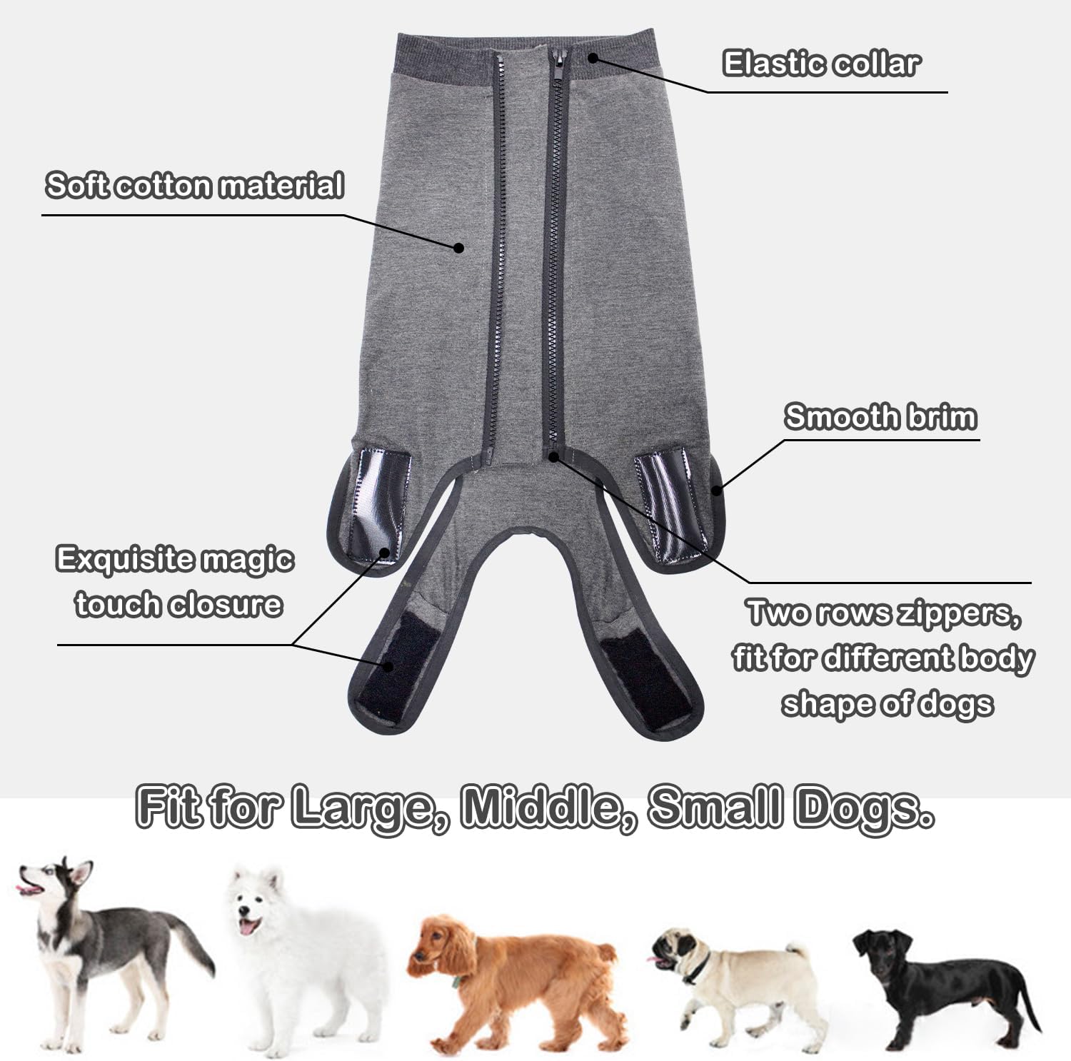 Traje de recuperación de cirugía para perros hembras y hombres, traje corporal esterilizado para perro después de la cirugía, mameluco quirúrgico