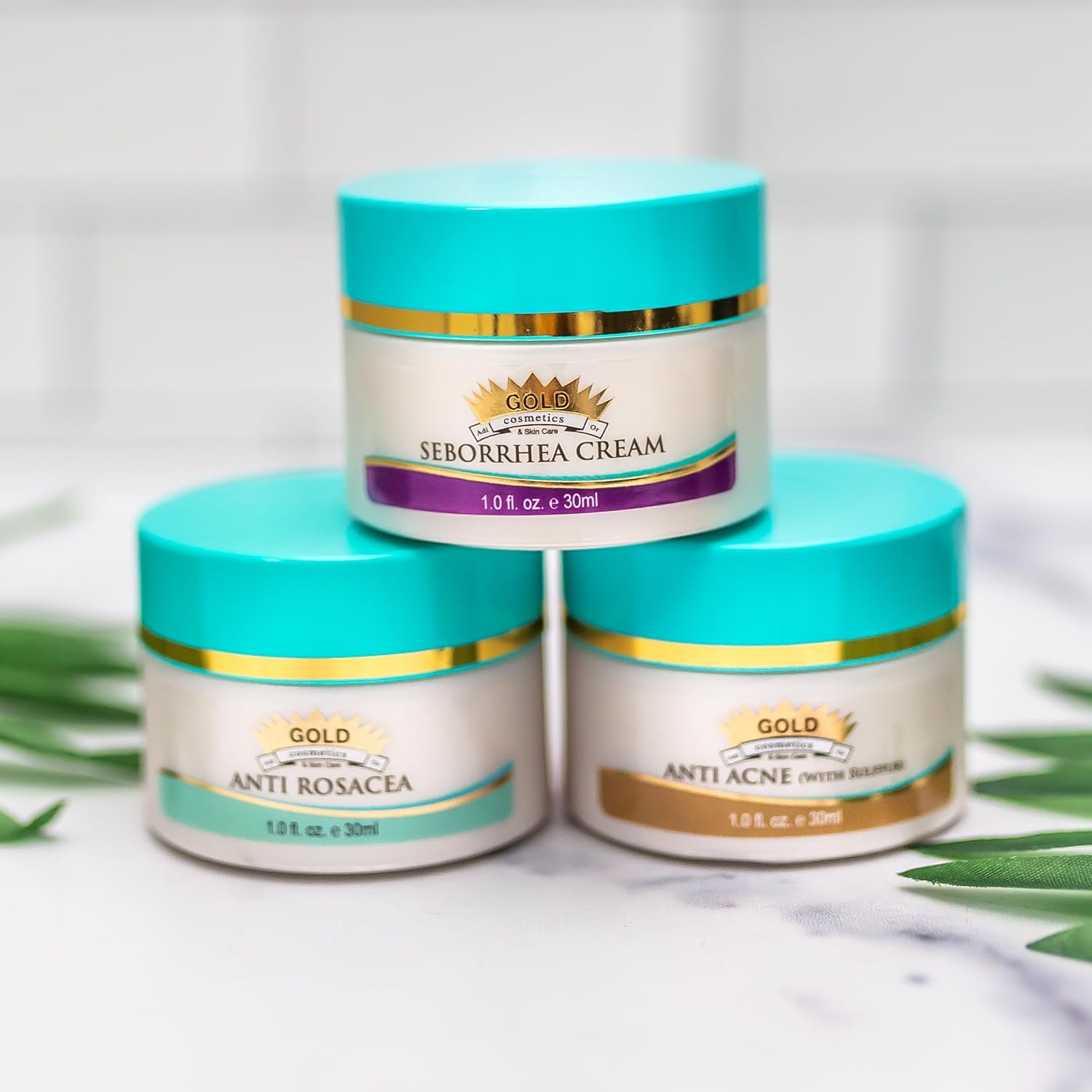 Gold Cosmetics Crema antiacné, cuidado de la piel, sin azufre, prevención de cicatrices, para piel brillante, tarro de 1.0 fl oz (sin azufre, 1.0 fl
