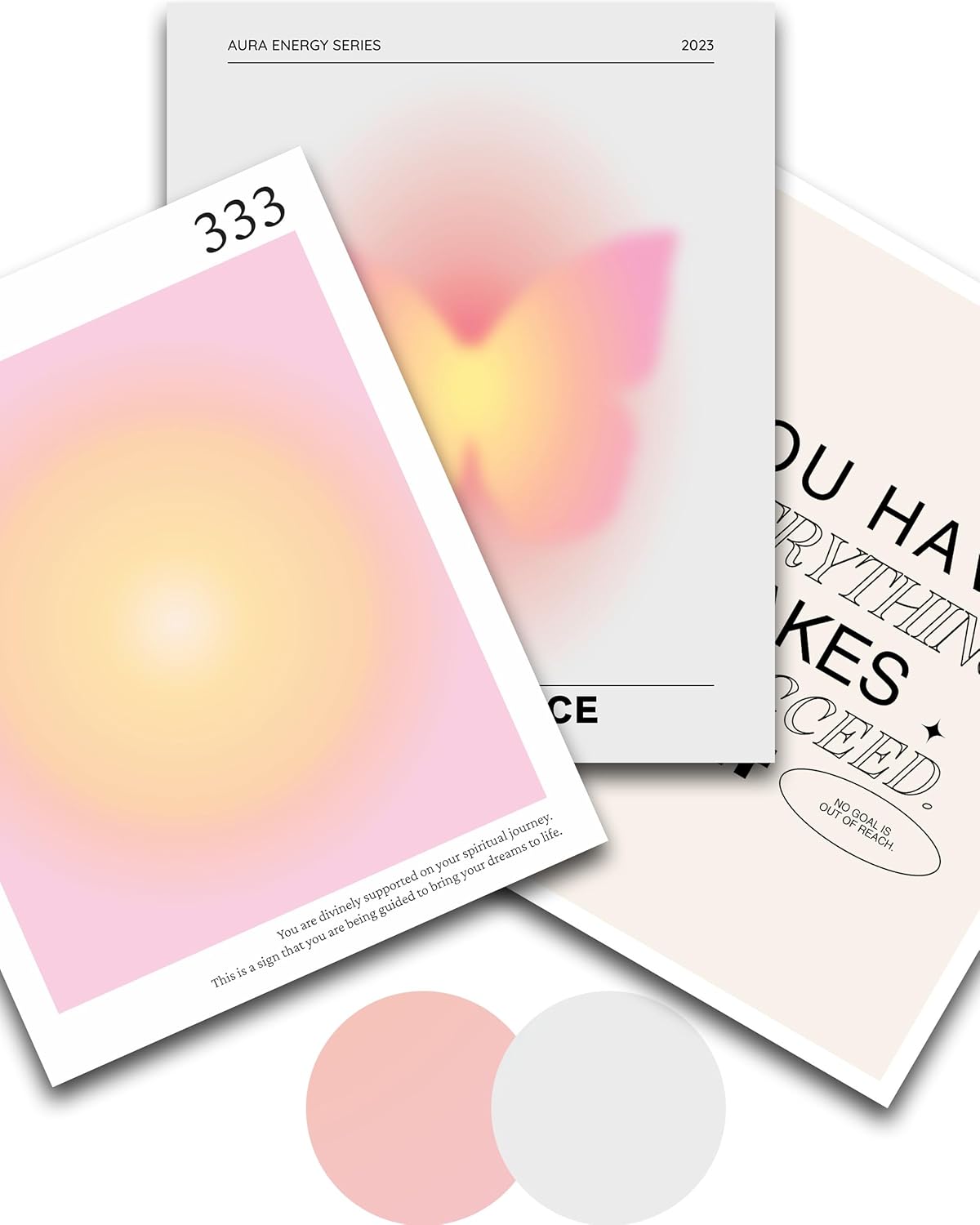 iHery Juego de 3 pósteres sin marco de números de ángel de aura 333, arte de pared en lienzo de 12 x 16 pulgadas, decoración de habitación, TikTok