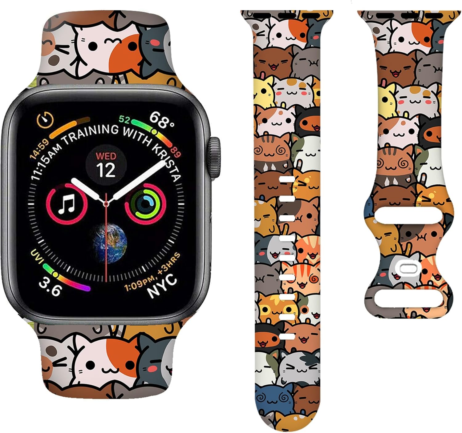 Watch Bands Compatible with Apple Watch 38mm 40mm, Soft Pattern Silicone Strap Wristbands for Women Men Gifts Series 7 6 5 4 3 2 1 SE