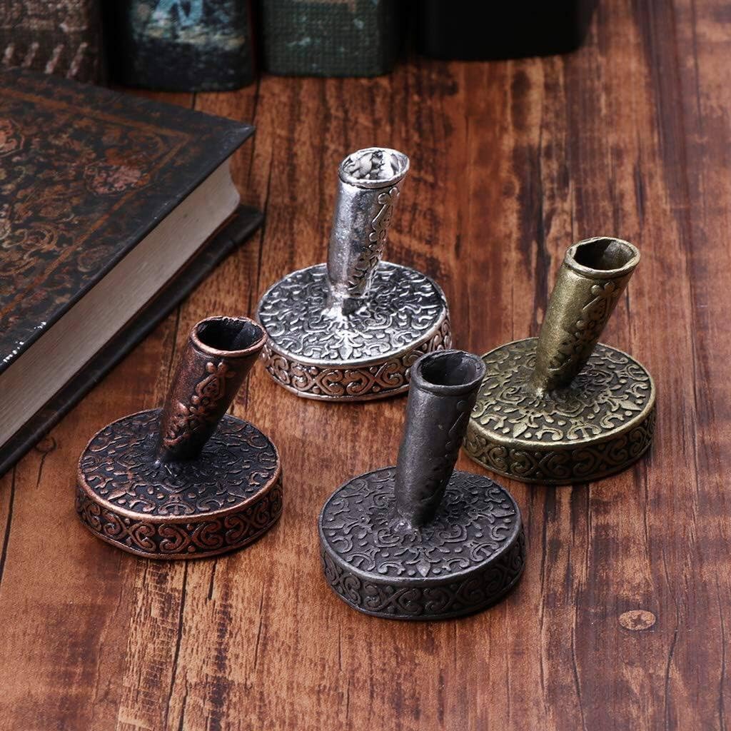 Soporte para bolígrafo de inmersión vintage de metal redondo para bolígrafos de inmersión de plumas, suministros escolares de oficina, papelería,