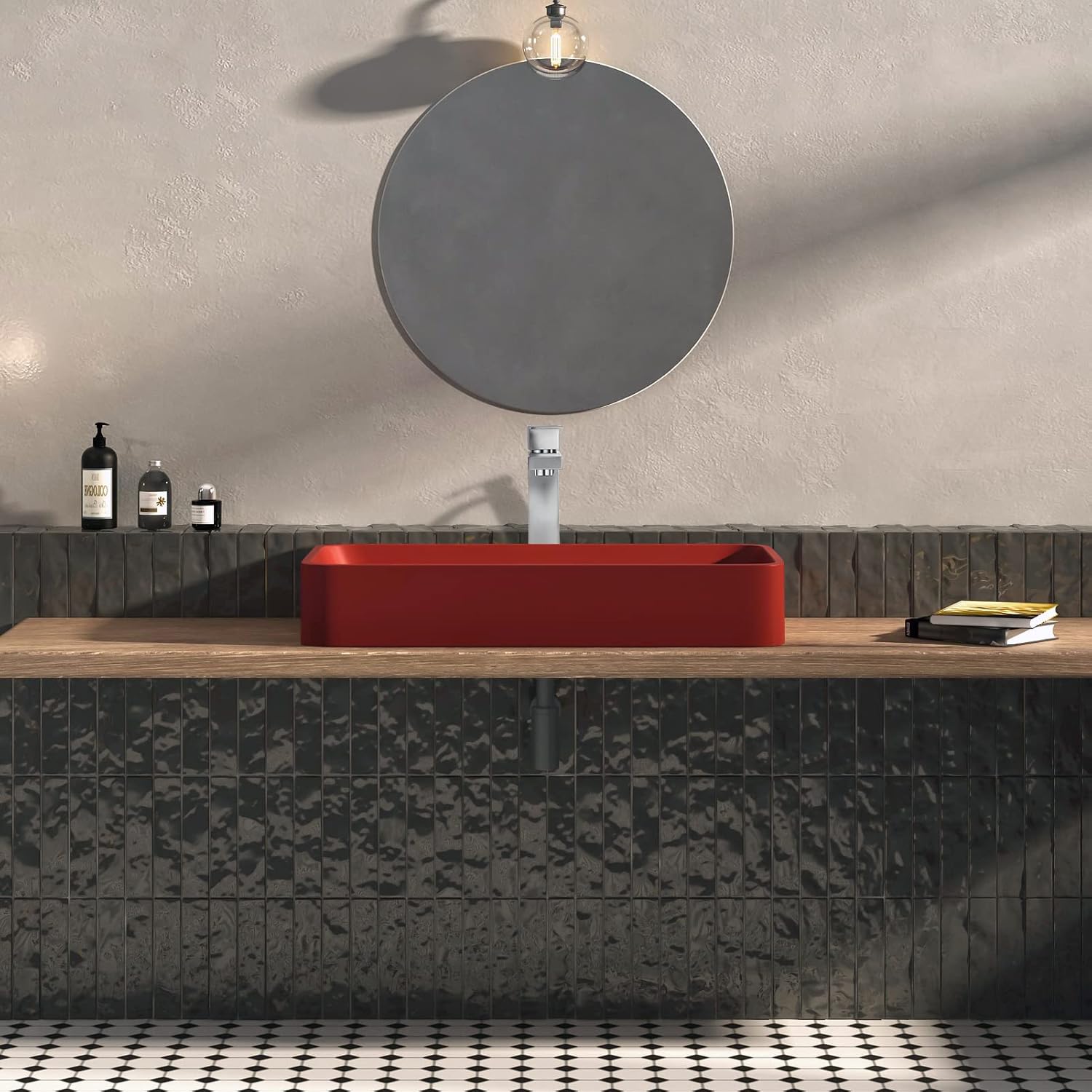 Grifo monomando para lavabo de un solo mango, grifo mezclador de lavabo de baño alto, un agujero con línea de suministro de agua, níquel cepillado