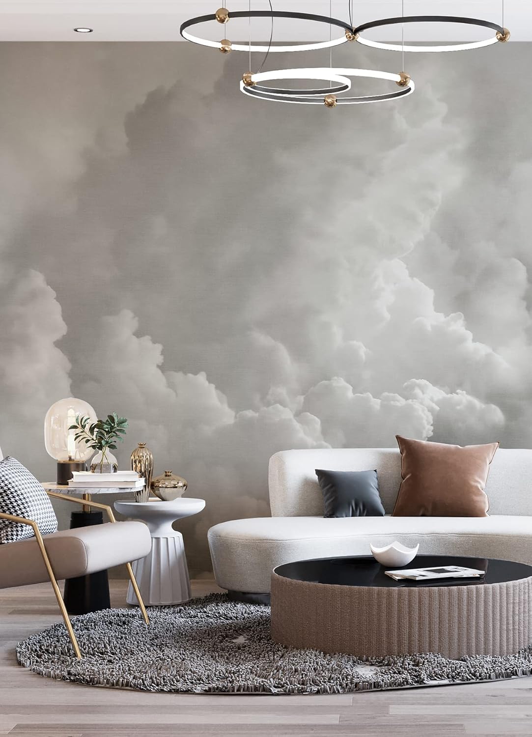 REMIX Walls by Katie Hunt Mural de pared gris paloma en las nubes