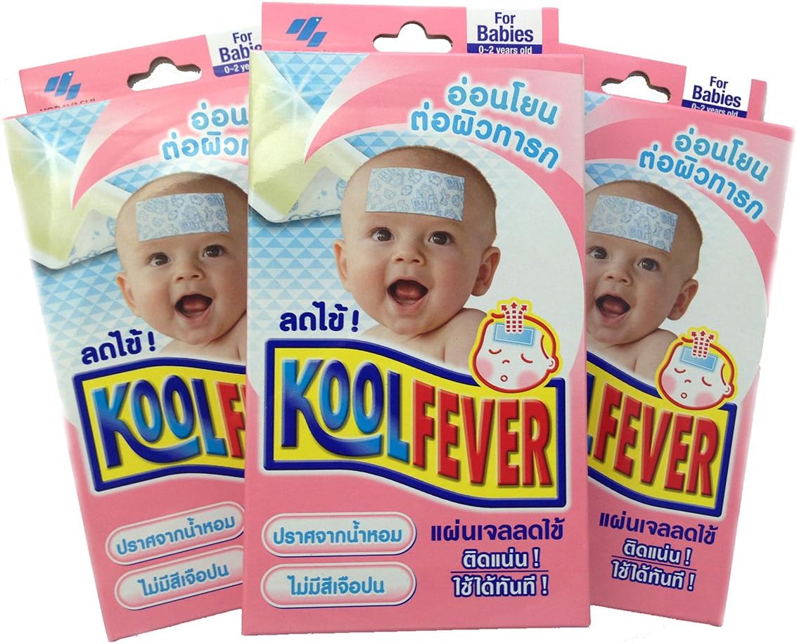 Kobayashi Kool fever – Parche de enfriamiento para hojas de gel para bebés de 0 a 2 años (3 cajas)