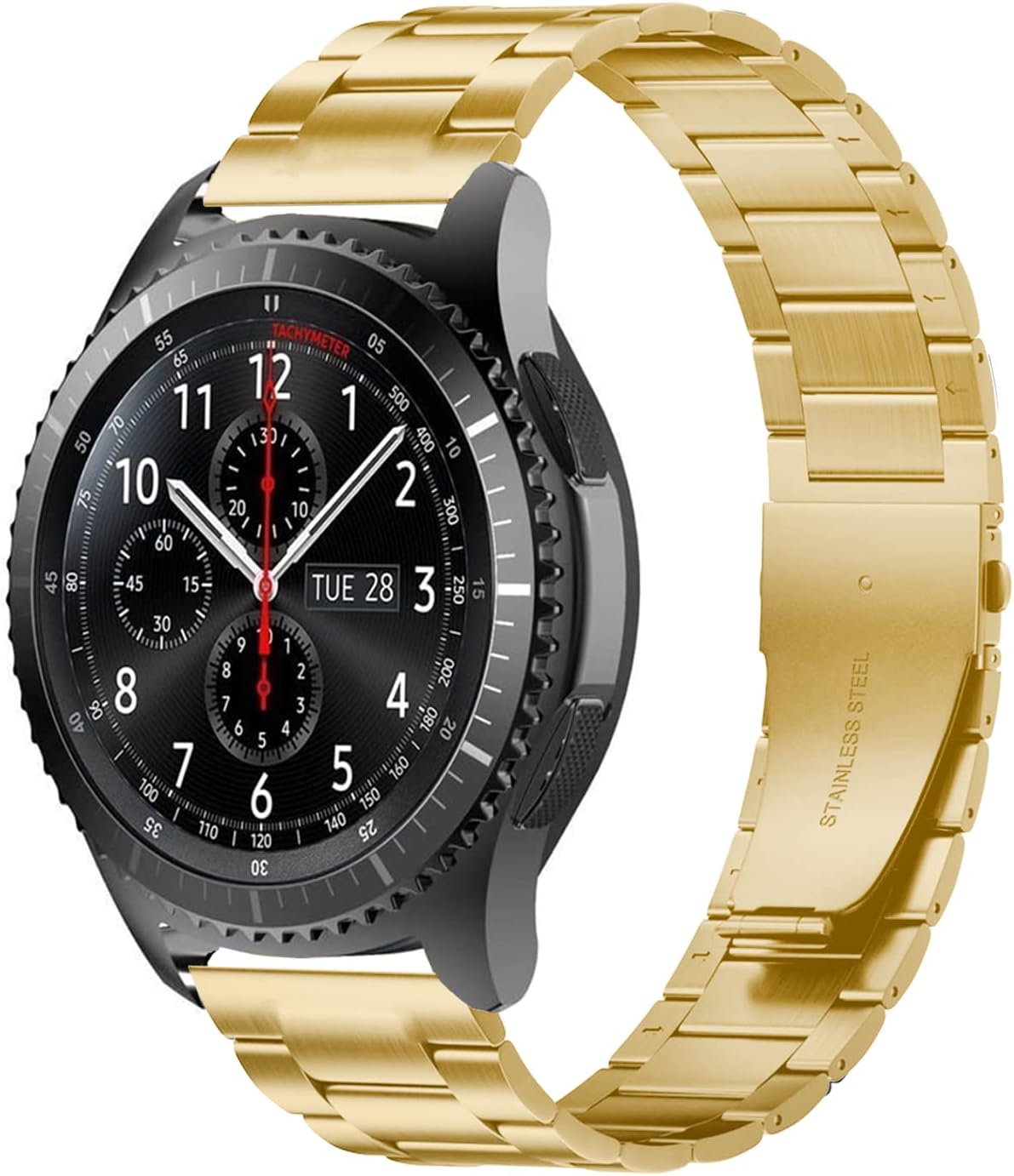 Correa de reloj de acero inoxidable de liberación rápida, correa de metal de repuesto de 0.709 in, 0.787 in y 0.866 in para hombres y mujeres