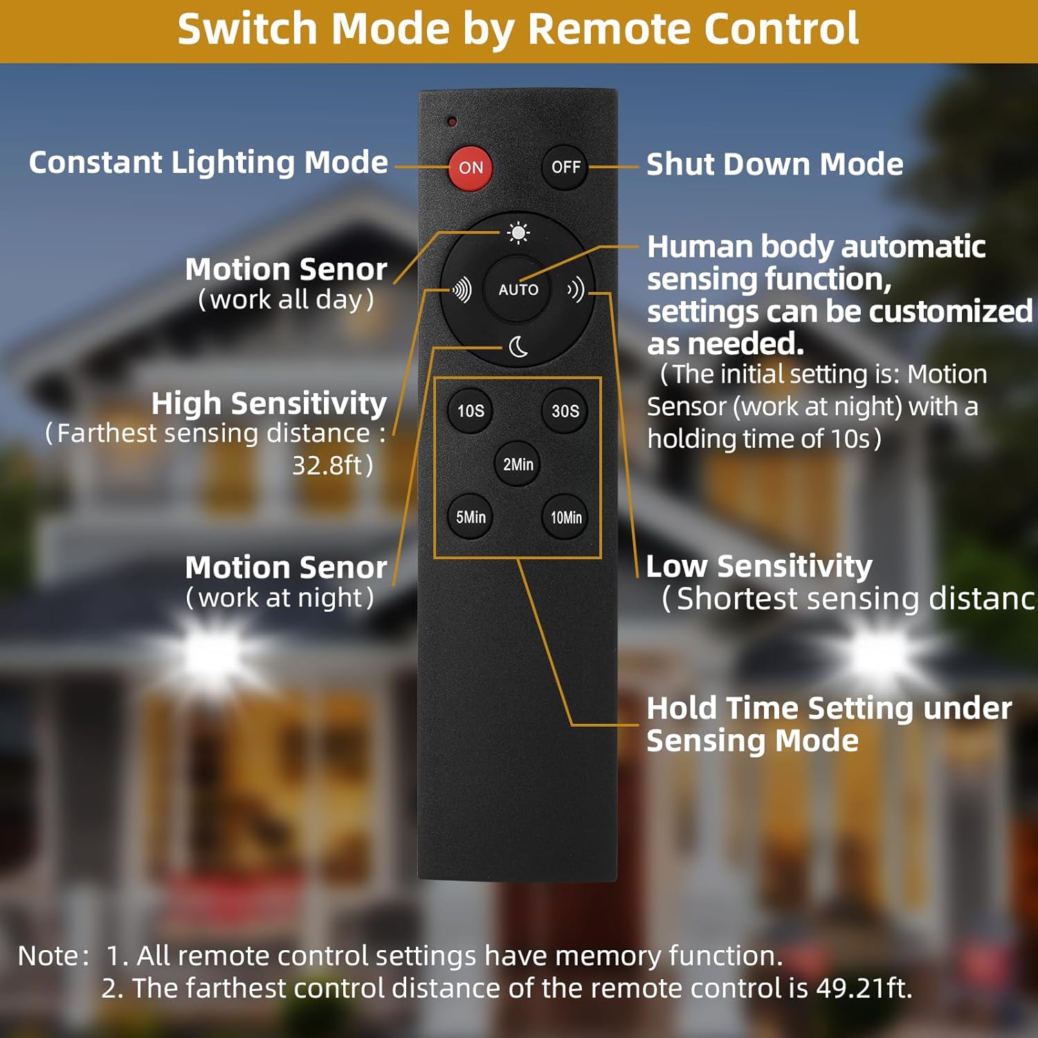 Paquete de 2 luces de inundación LED de 100 W, sensor de movimiento al aire libre, 10000 lm, 6500 K, luces de seguridad, movimiento al aire libre,