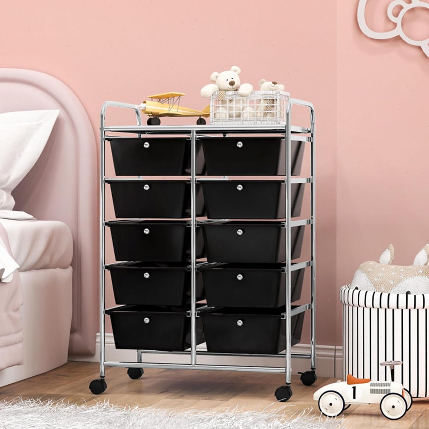 Recollections – Carrito organizador con ruedas de 10 cajones, carrito universal con ruedas y organizador con cajones para almacenamiento multiusos