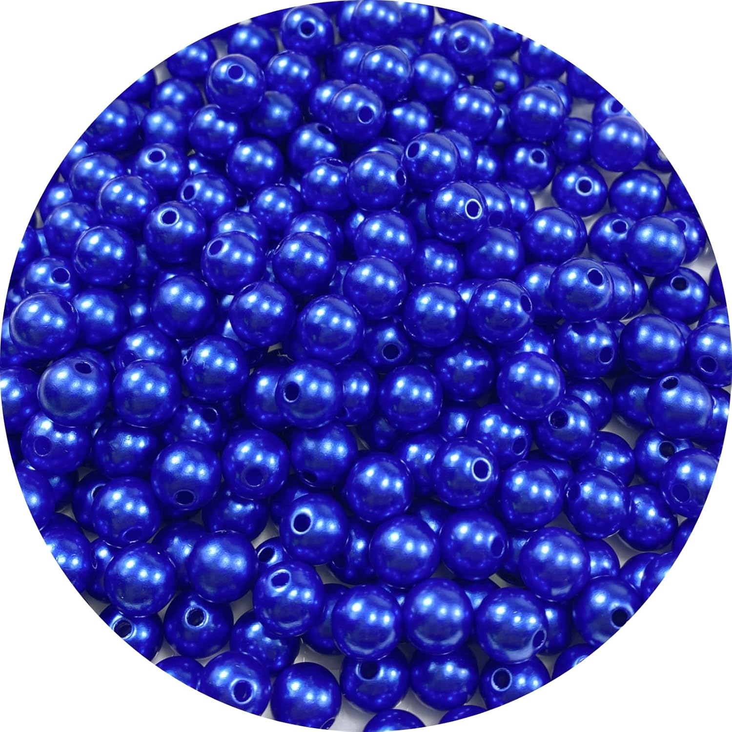 300 cuentas de perlas para manualidades de resina de 0.315 pulgadas para hacer joyas, cuentas redondas sueltas con agujero para collares, pulseras,
