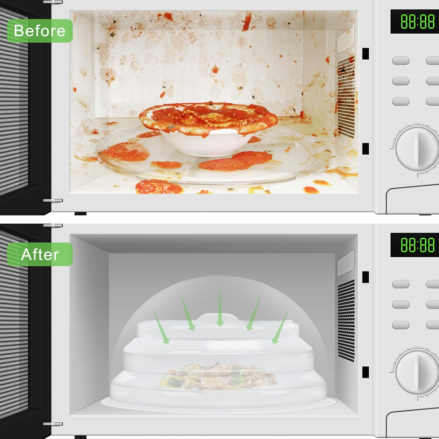 Homelove Cubierta grande para microondas para silicona de grado alimenticio, tapas plegables y resistentes al calor, cubierta de preservación