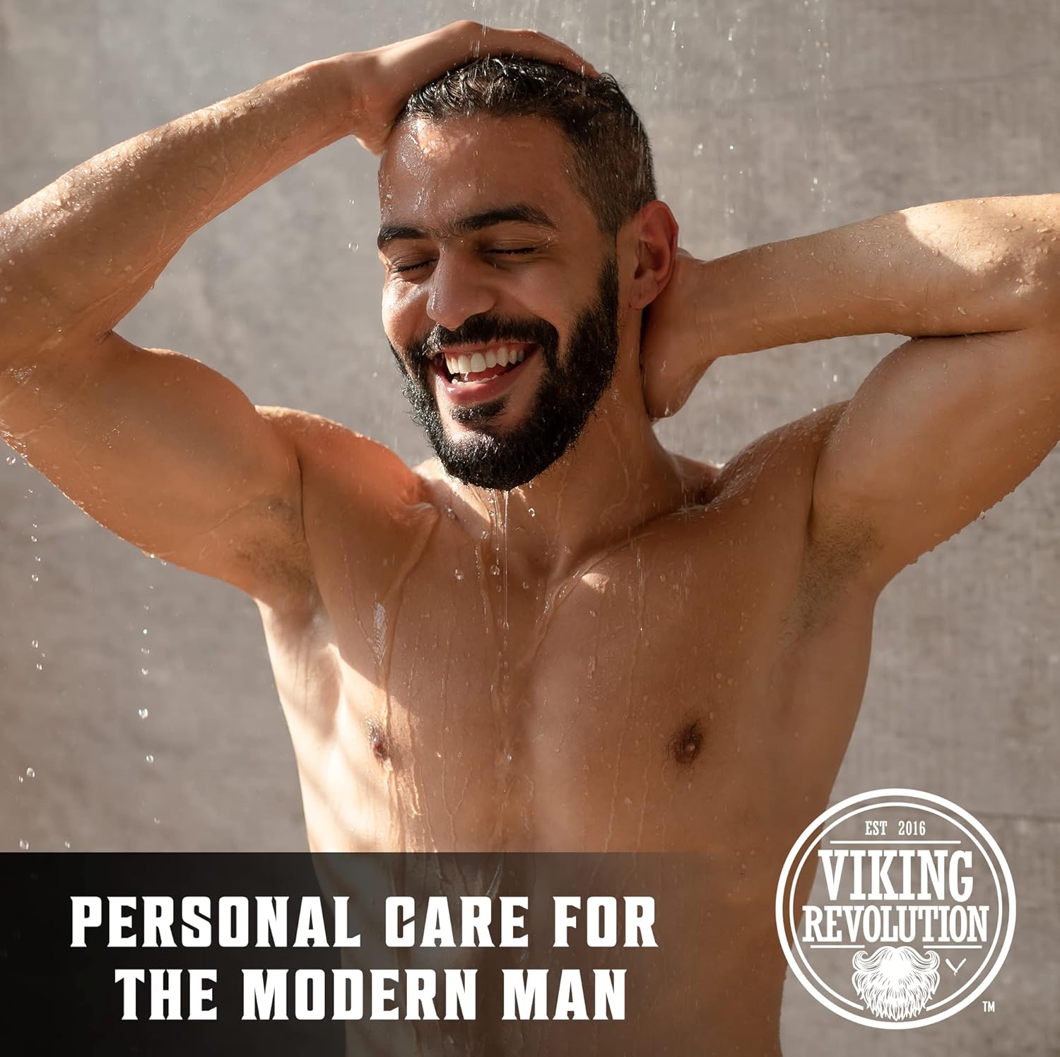 Viking Revolution Kit de árbol de té para hombres  Juego de aceite de árbol de té con gel de baño y bálsamo  Hidratante, ayuda al pie de atleta,