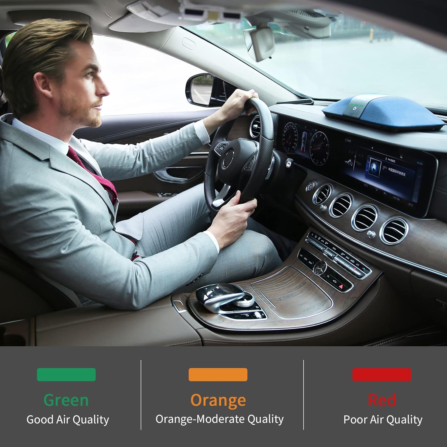 Purificador de aire para automóvil con filtro HEPA verdadero H13 purificador de aire portátil para automóviles para humos de escape, COV, humo,
