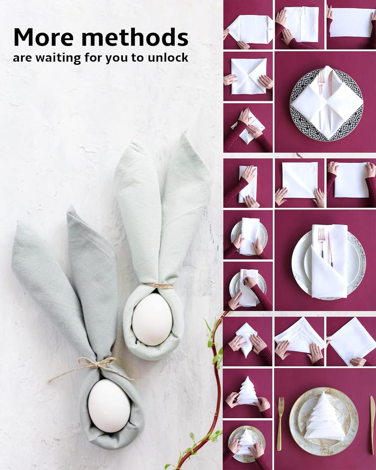 Servilletas de lino de eucalipto de Navidad, 8 paquetes, servilletas reutilizables de mesa de cóctel para bodas, fiestas, hoteles, restaurantes,