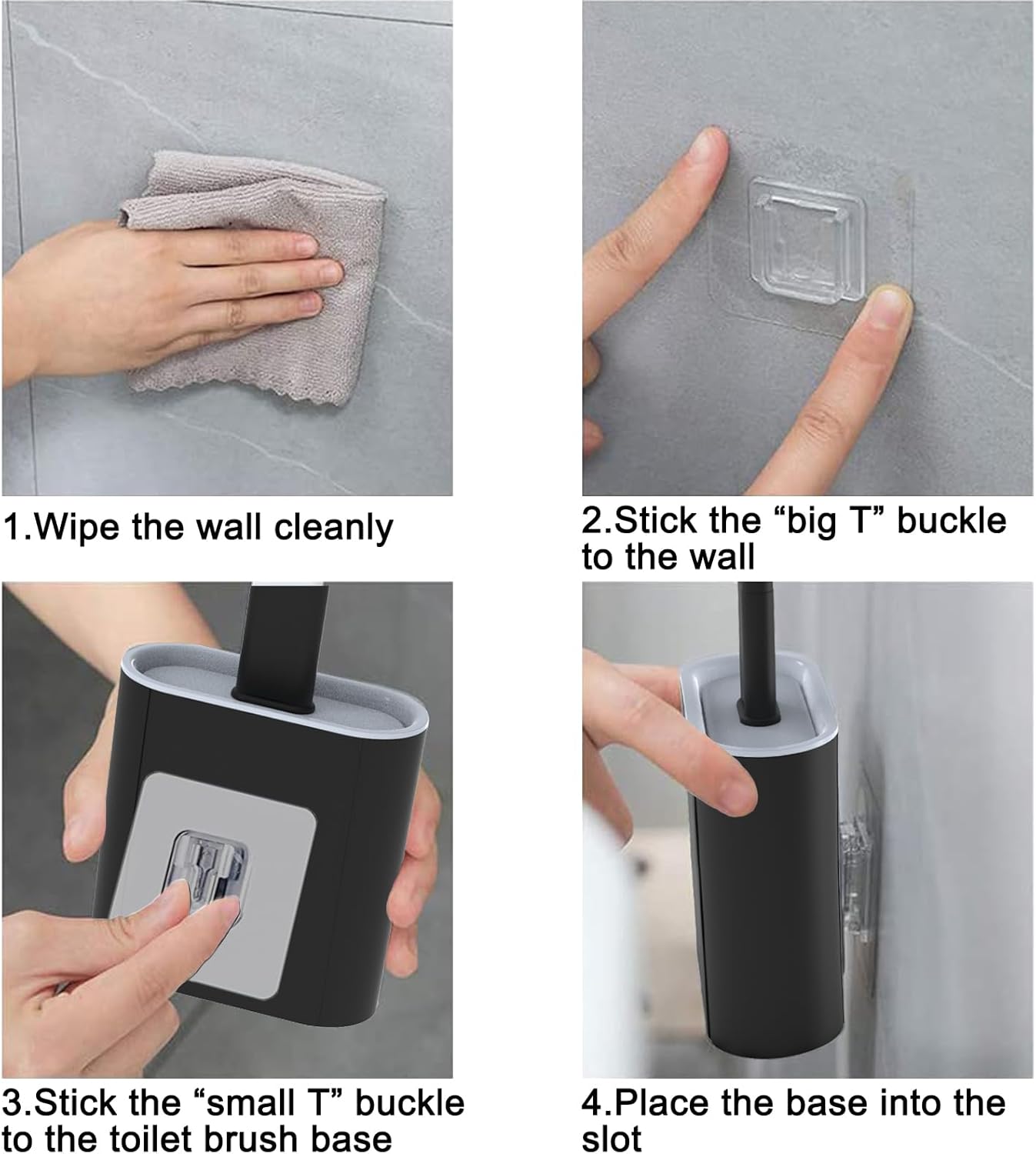 Escobilla de inodoro con soporte de secado ventilado, cepillo flexible para inodoro, kit de cepillo de limpieza para baño, cepillo de limpieza