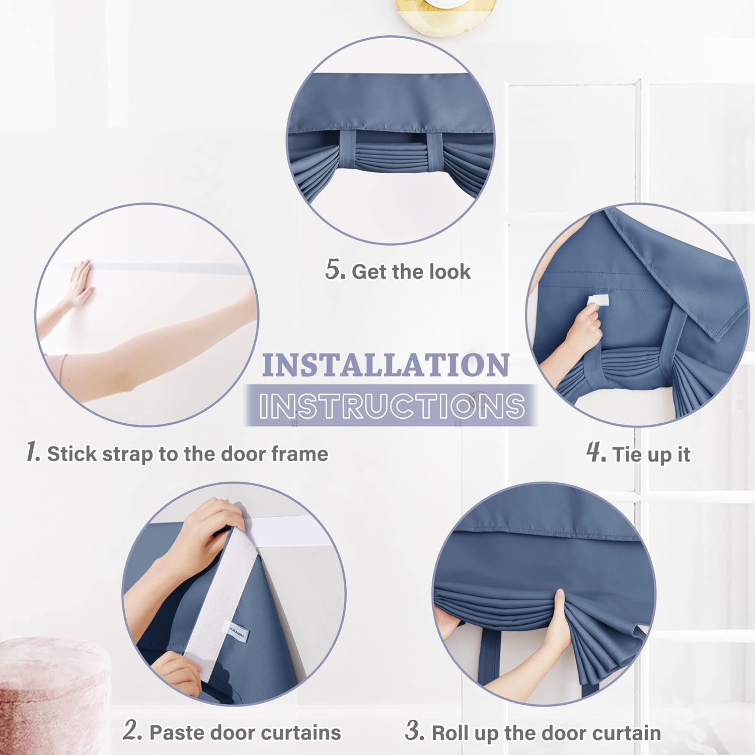 RYB HOME 2 paneles de cortinas para puerta delantera, cortinas con aislamiento térmico para decoración de ventanas Tricia, cortinas de