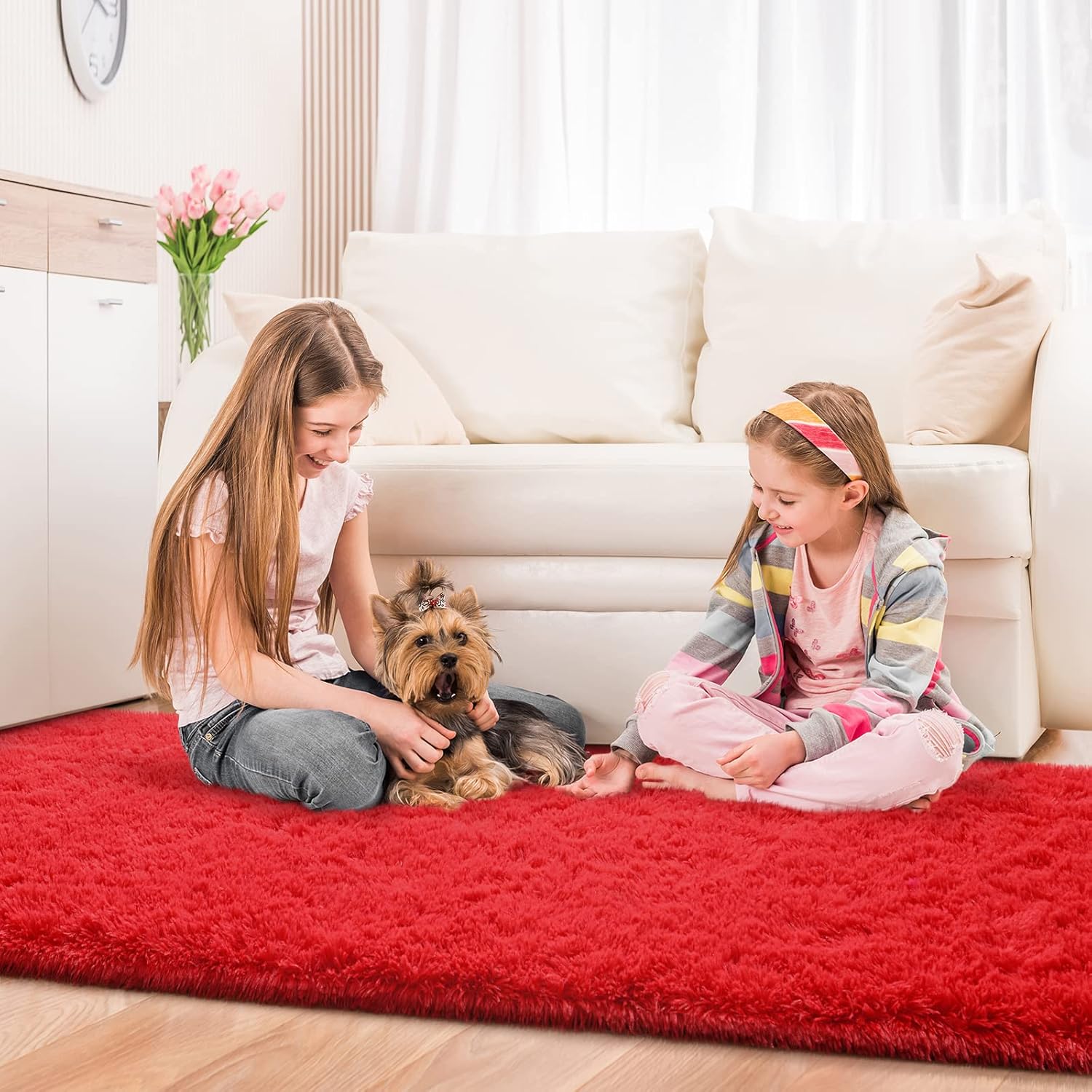 Jelymark – Alfombra de interior peluda, mullida y supersuave para dormitorio, de 2 x 6pies, para sala de estar, decoración del hogar, dormitorio y