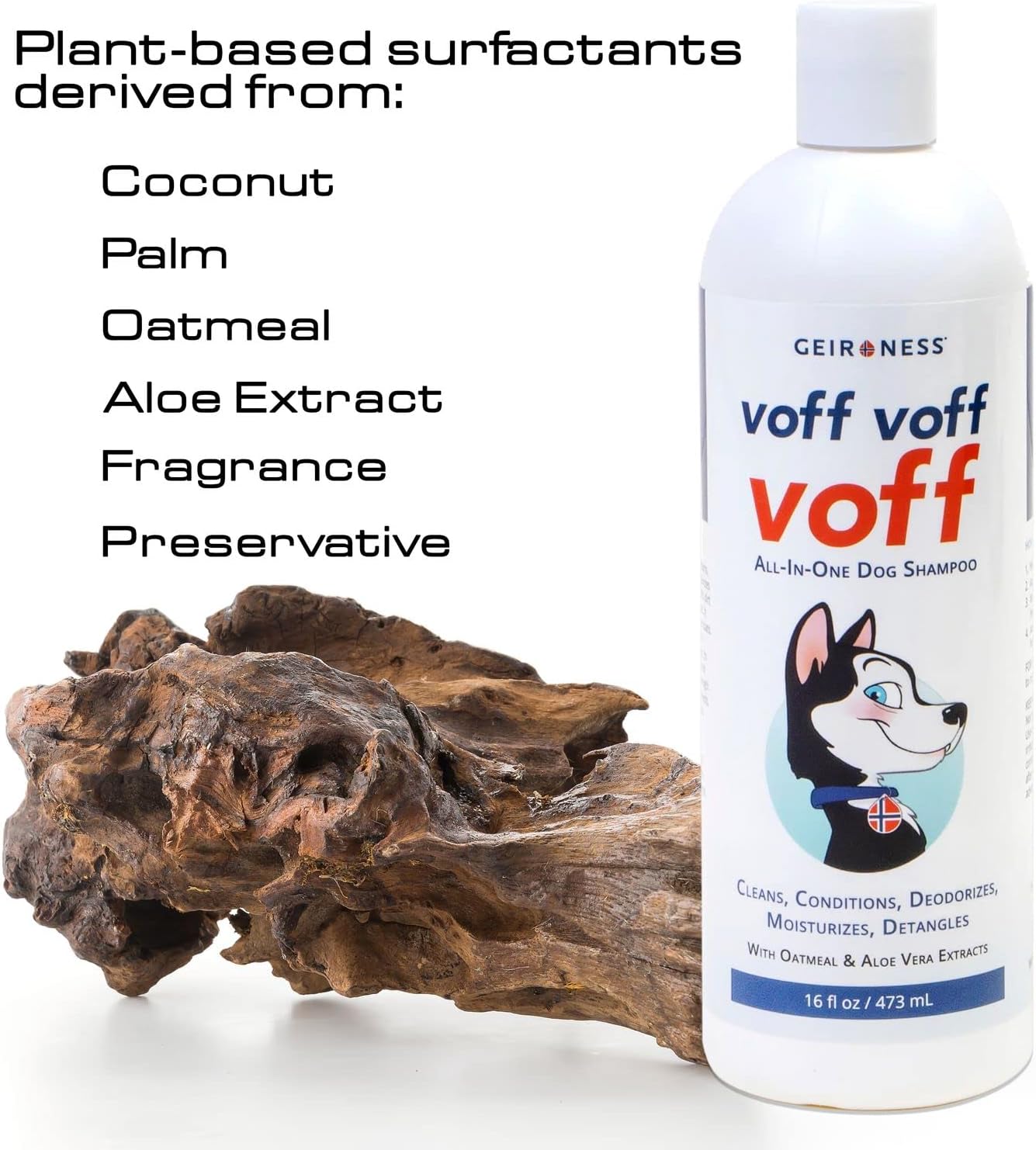 Voff Voff Voff – Champú todo en uno  Desenredante para el cabello, desodorante para mascotas, acondicionador y humectante para el cabello