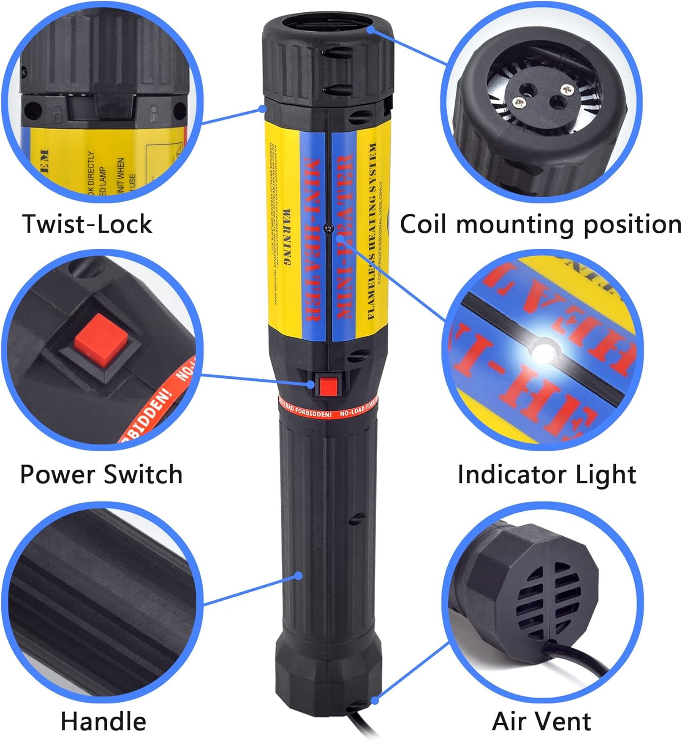 Herramienta de calentador de inducción de 1100 W, kit de calentador de inducción magnética de 3 bobinas, calefacción sin llama automotriz,
