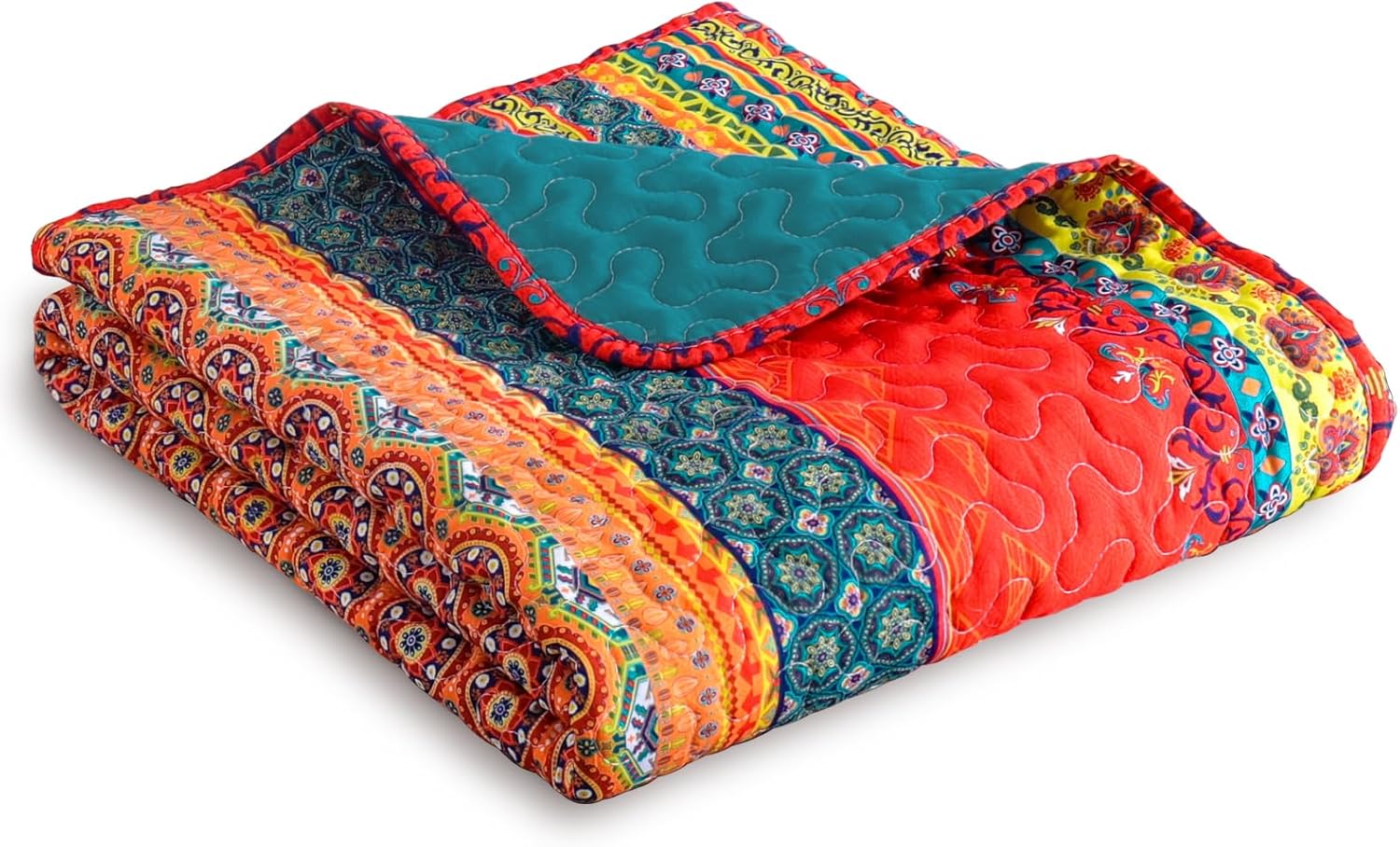 Lujo Reversible 100% algodón clásico Boho a rayas a cuadros Cobija 60 x 50 pulgadas se puede lavar a máquina y secar en secadora, Algodón, Patrón 3,