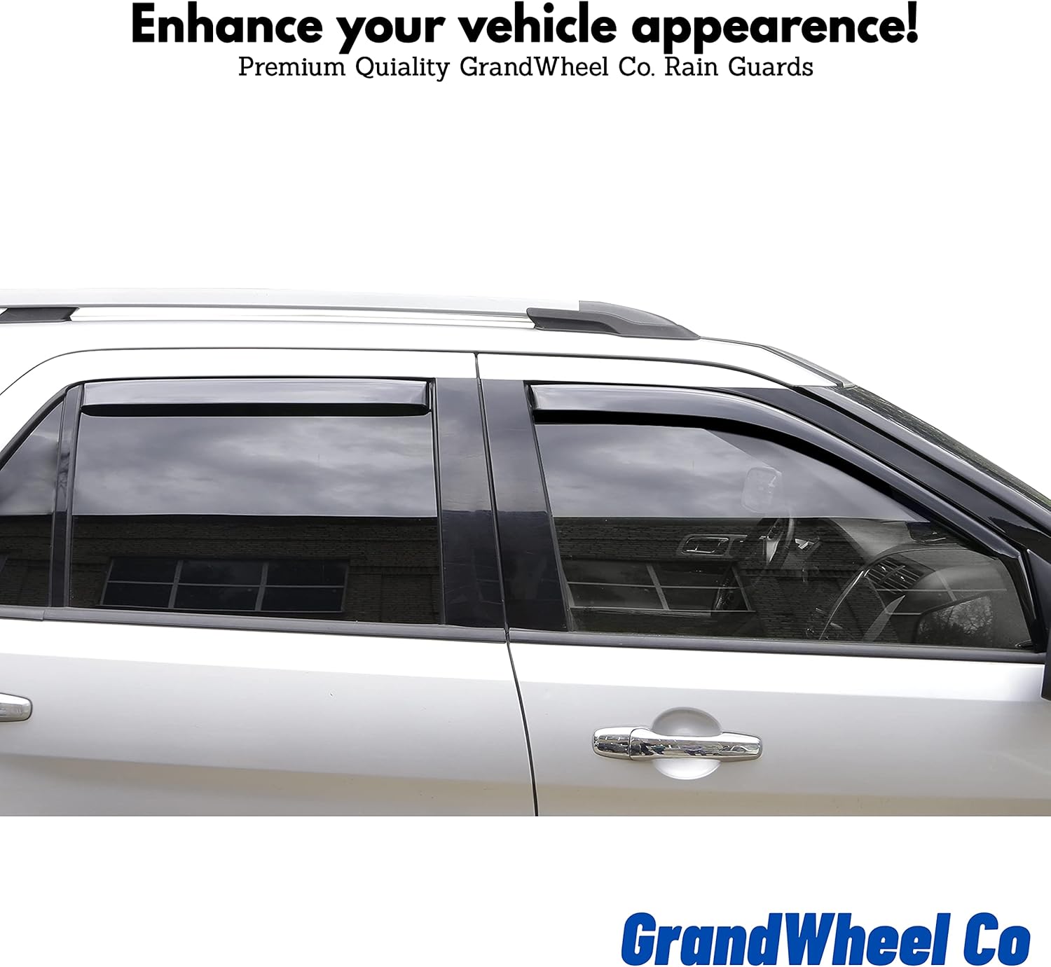 GrandWheel Co – Deflectores de visera de ventilación de ventana lateral teñidos en el canal, protectores de lluvia compatibles con GMC Terrain