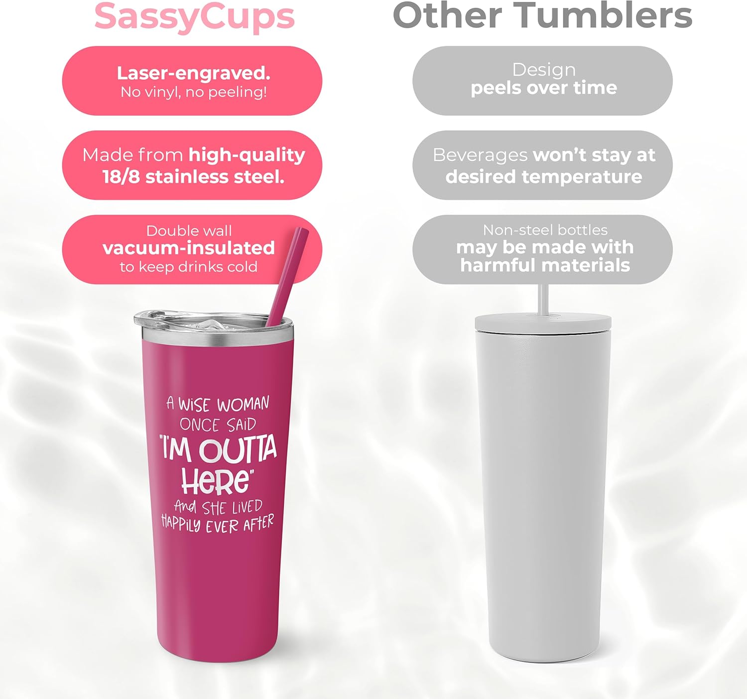 Wise Woman – Vaso aislado de acero inoxidable con tapa y pajilla, divertida taza de viaje para fiestas de jubilación, taza de café para profesores,