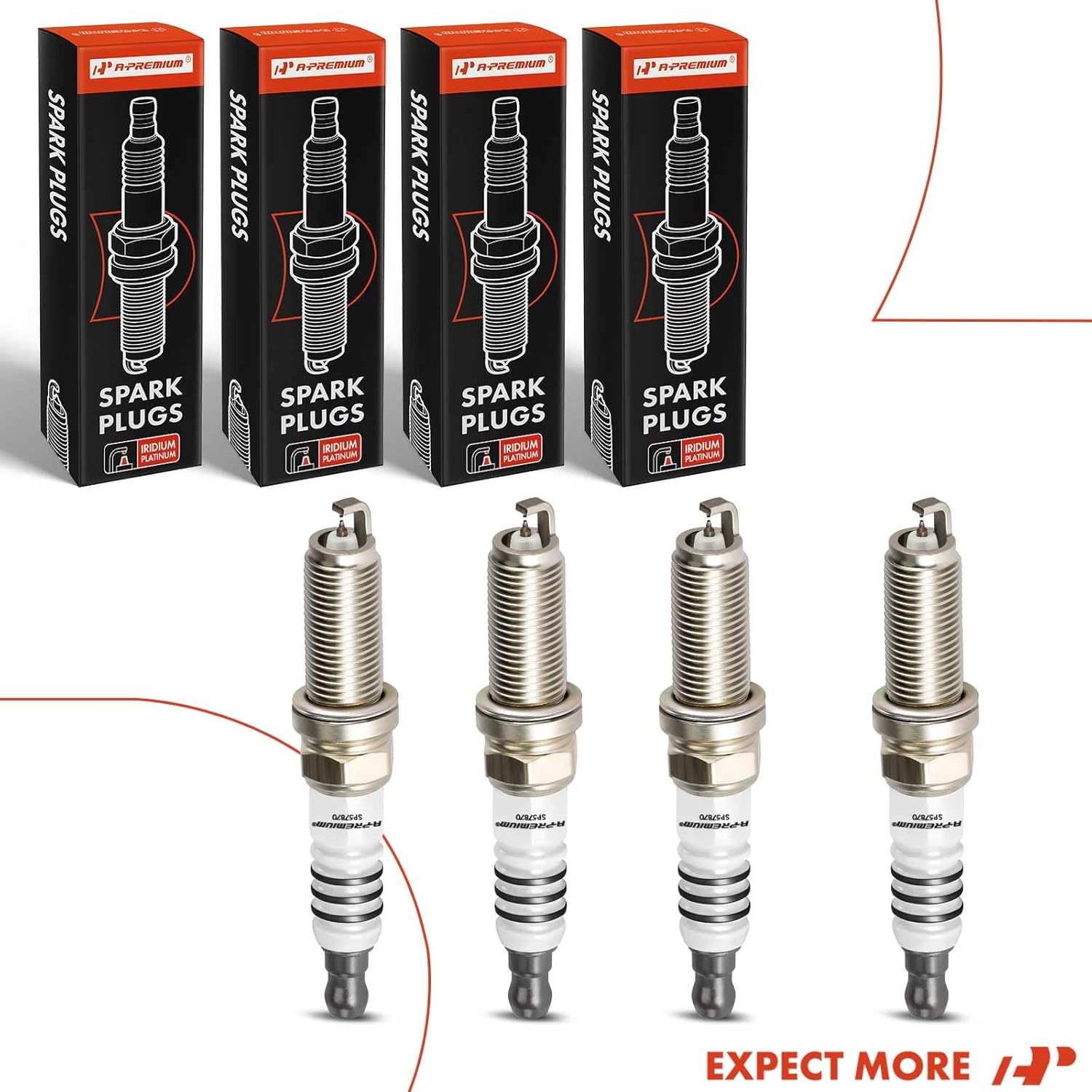 A-Premium Bujías iridio Platinum compatibles con Honda CR-V CRV 2010-2014, Civic 2012-2015, Accord 2008-2012, Crosstour 2012-2015 y Acura TSX