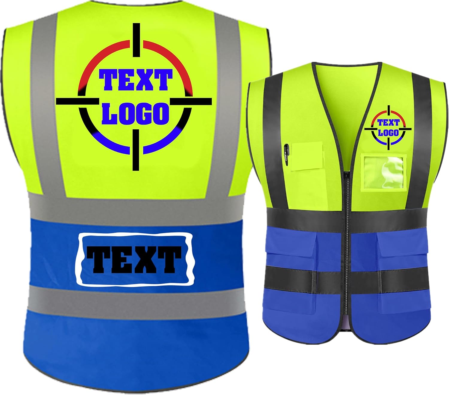 Chaleco de seguridad reflectante personalizado de alta visibilidad chaleco de seguridad para hombres y mujeres, ropa de trabajo de construcción