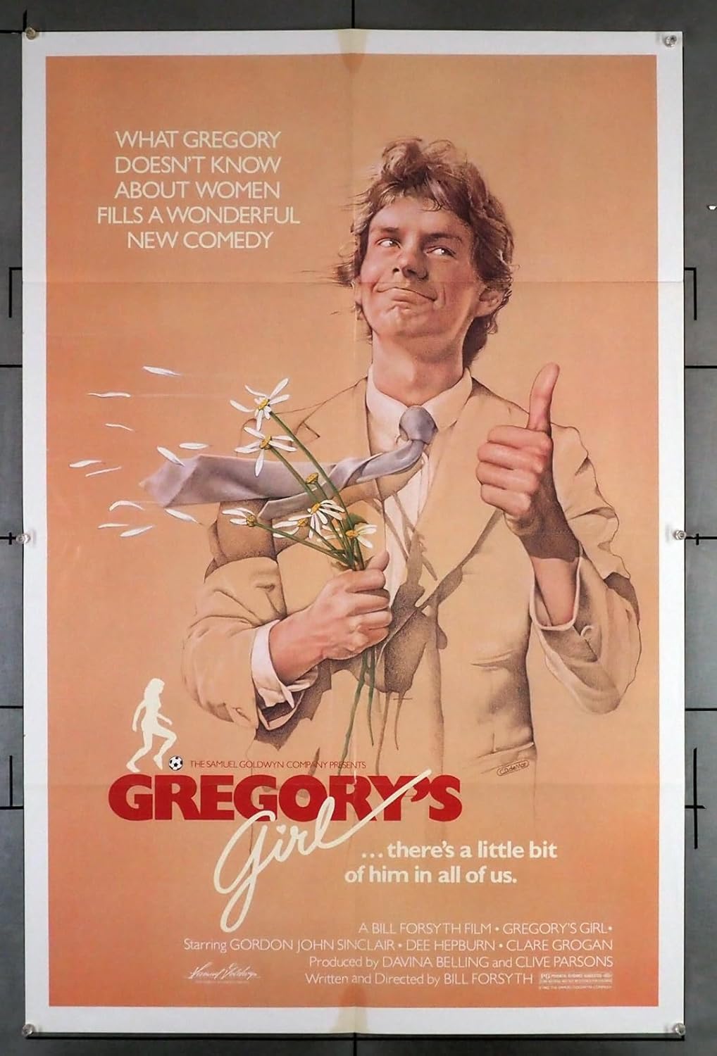Gregory’s Girl (1982) Movie Poster 27×41 U.S. One-Sheet Folded GORDON JOHN SINCLAIR Film directed by BILL FORSYTH