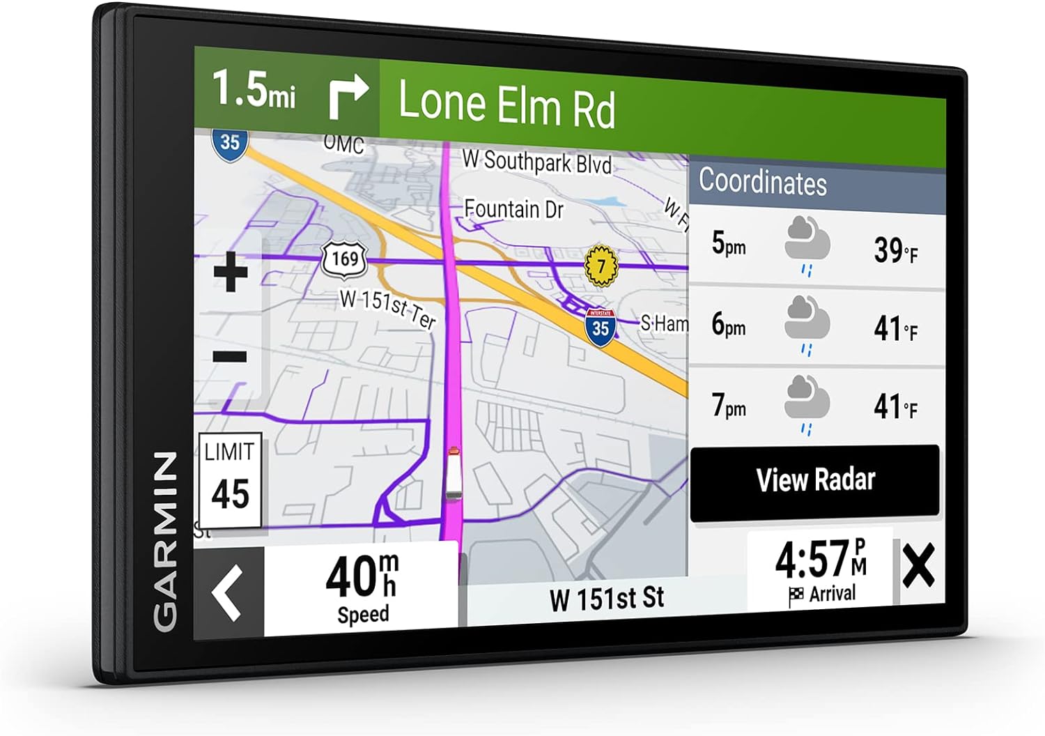 Garmin dzl OTR610, navegador GPS grande y fácil de leer para camiones de 6 pulgadas, enrutamiento personalizado para camiones, imágenes satelitales