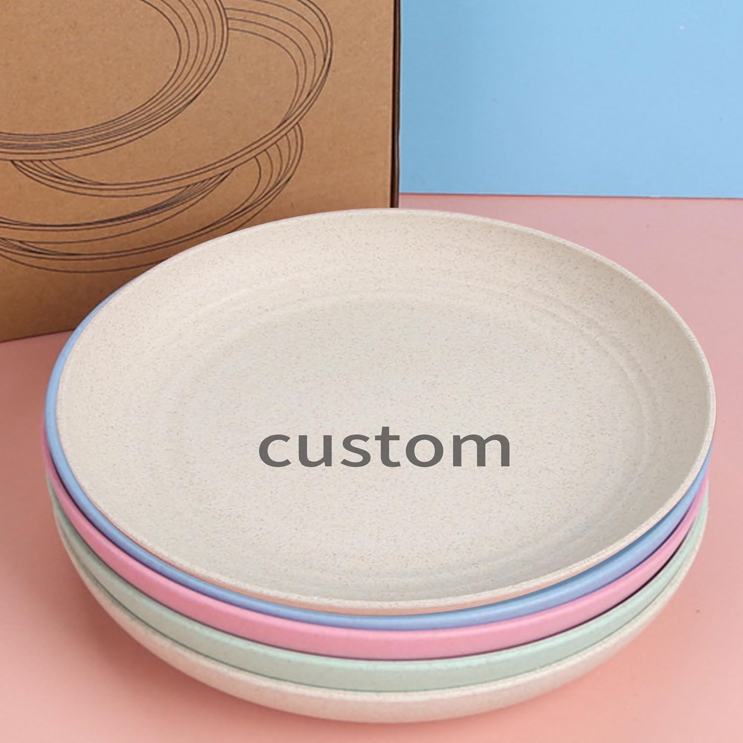 TULTU Vajilla de melamina blanca apta para lavavajillas, platos personalizados irrompibles hechos de cerámica de imitación, regalo para cocina con