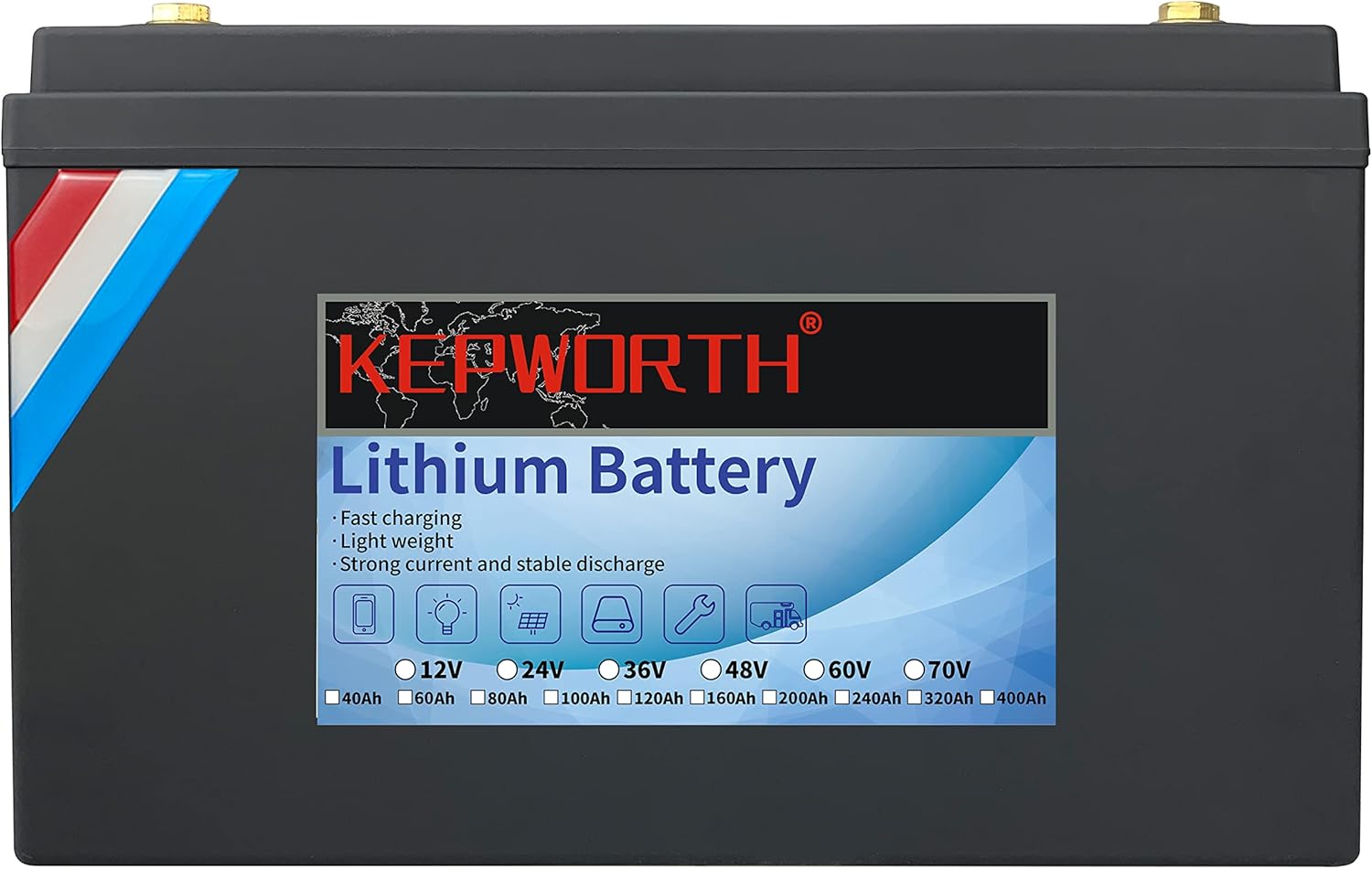 Batería LiFePO4 de 12 V 100 Ah 1280 Wh de ciclo profundo Batería recargable de fosfato de hierro y litio BMS integrado, perfecta para RV, solar,