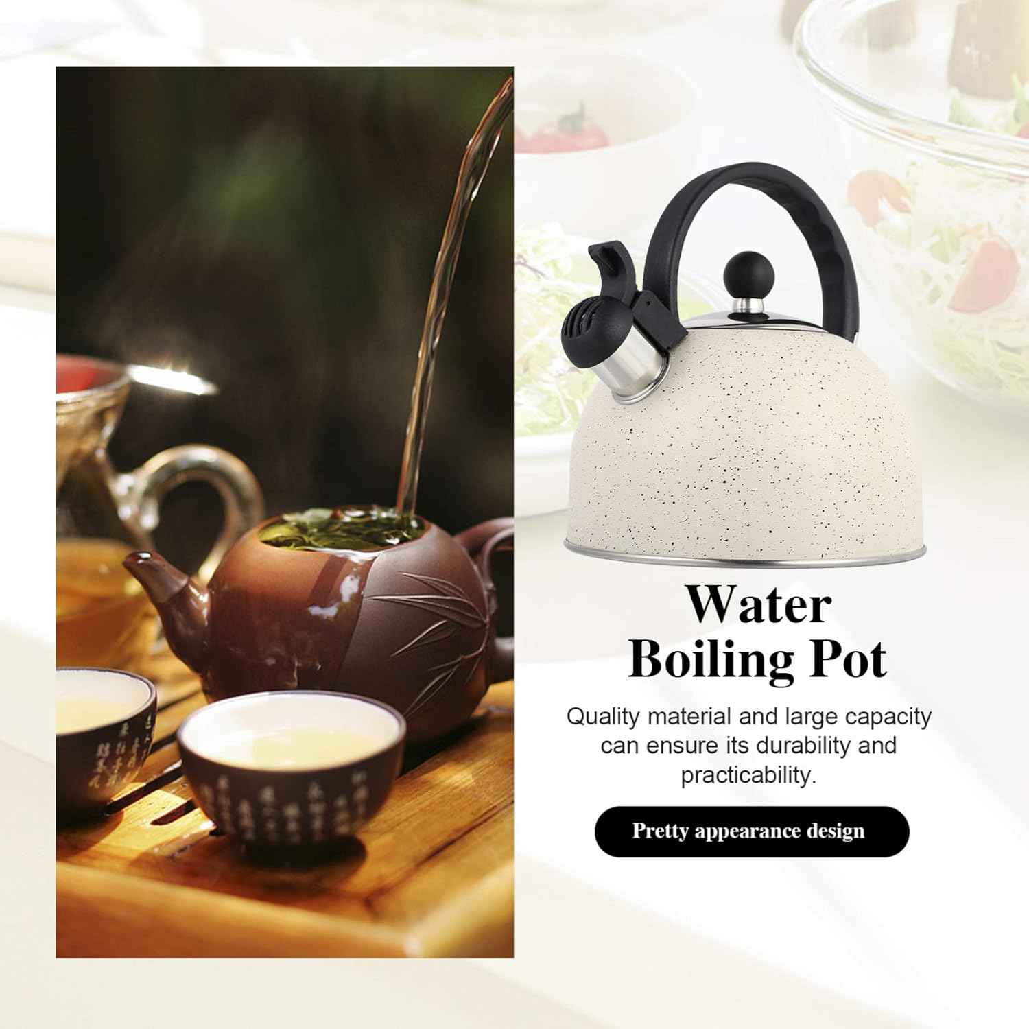 Cabilock Tazas de café de vidrio, máquina de café espresso, calentador de taza, hervidor de café, hervidor de agua para té, hervidor hervido,