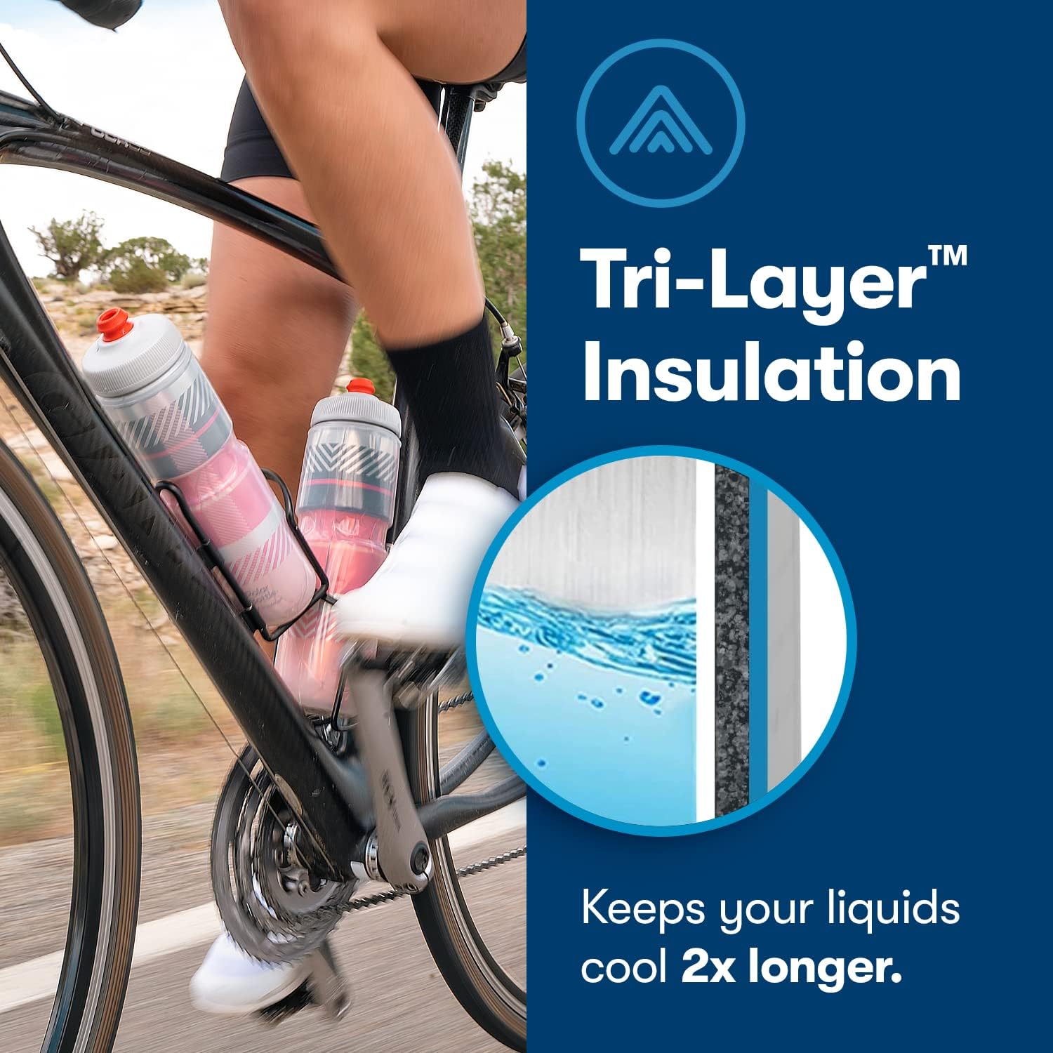 Polar Bottle Breakaway – Botella de agua con aislamiento sin bisfenol A, para ciclismo y deportes