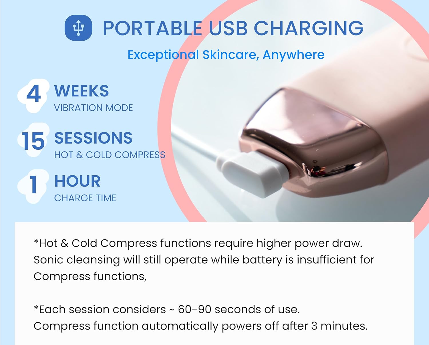 More Life Clarity – Cepillo de limpieza facial avanzado 3 en 1 con soporte de carga, limpiador facial eléctrico recargable en caliente y frío de
