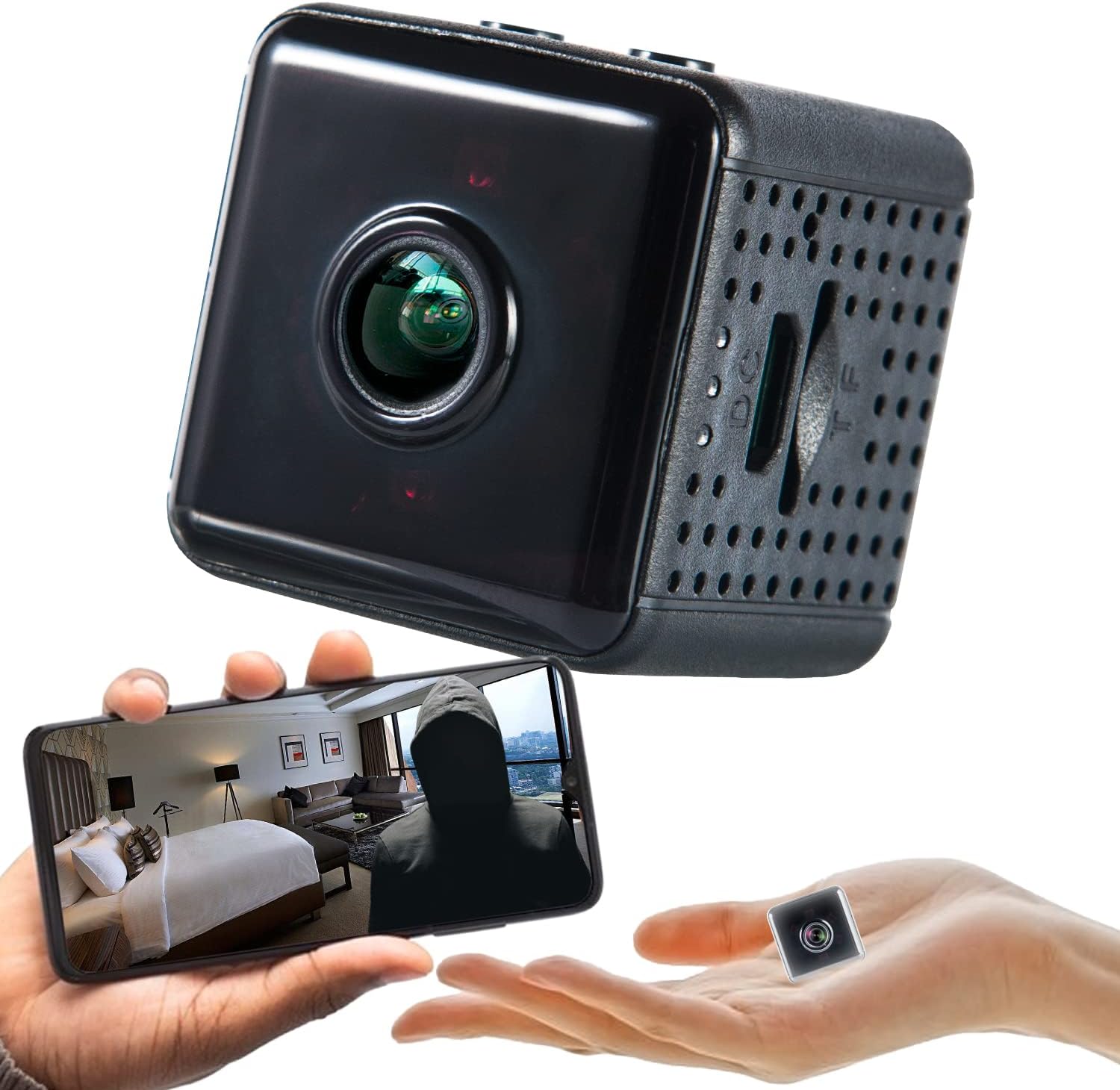 GaRcan Cámara de seguridad para el hogar, 1080p 2.4Ghz WiFi Cámara de vigilancia interior con visión nocturna, detección de movimiento y aplicación
