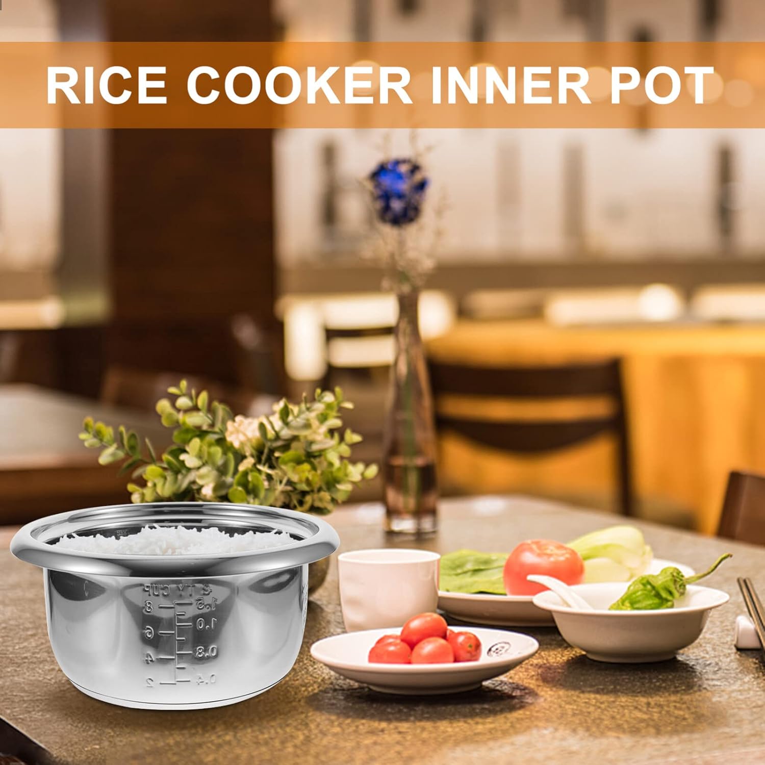 DOITOOL Olla de arrocera Liner Olla de arroz Reemplazo interno Olla de cocción Contenedor de cocina Olla interior Molde para pasteles Utensilios de