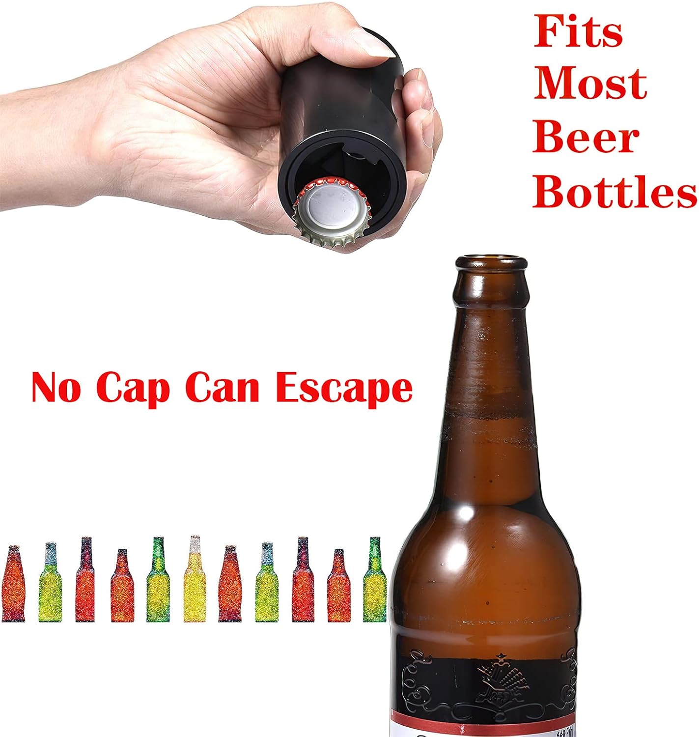 Destapador de Cerveza Divertidos automático con tapa de botella de cerveza para cocas mexicanas, botellas de vidrio con metal, sin daños en las