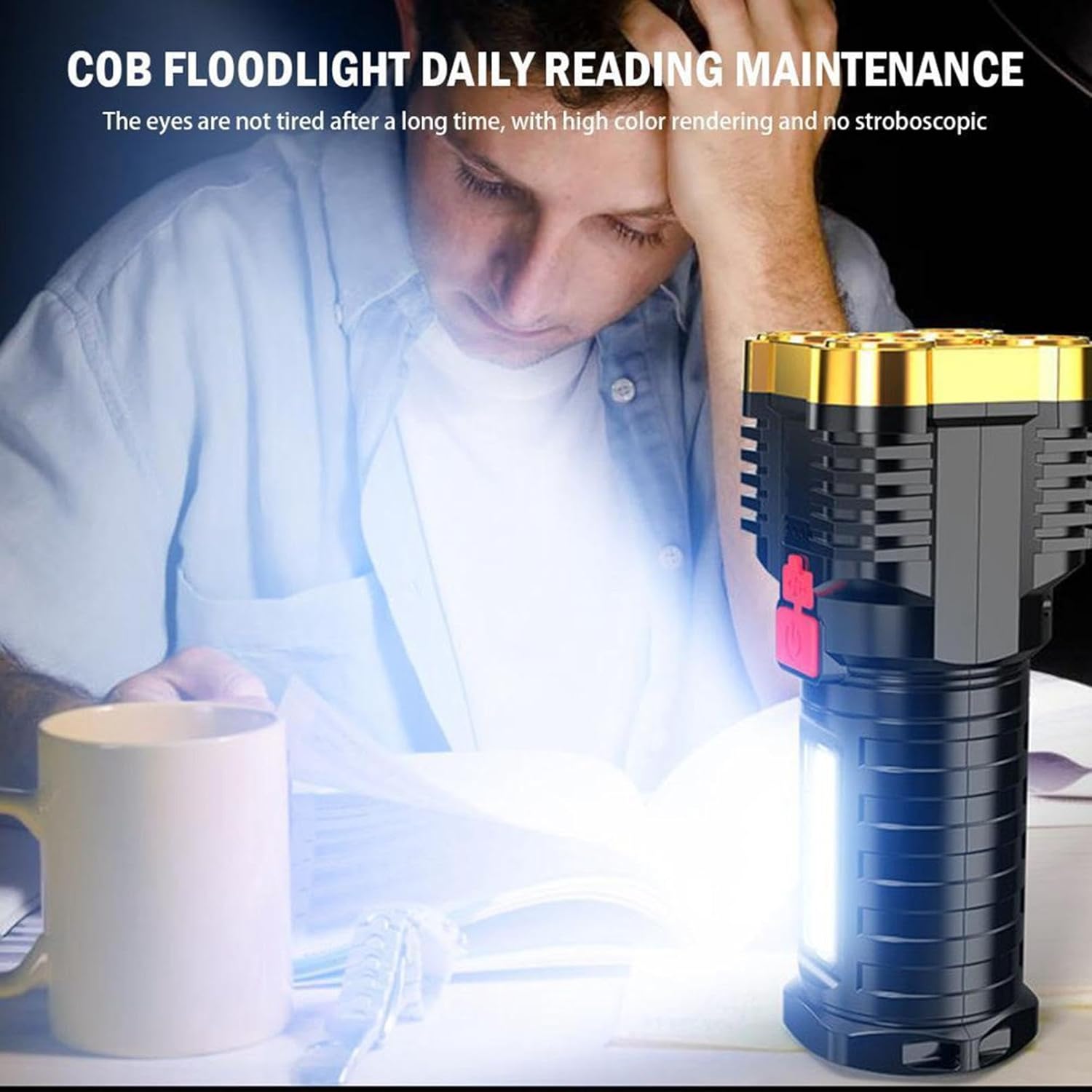 ZZKHGo Five Explosion LED Flashlight – 5000 Lumens Super Bright Flashlights, Zoomable Powerful Flashlights High Lumens Rechargeable Handheld Small