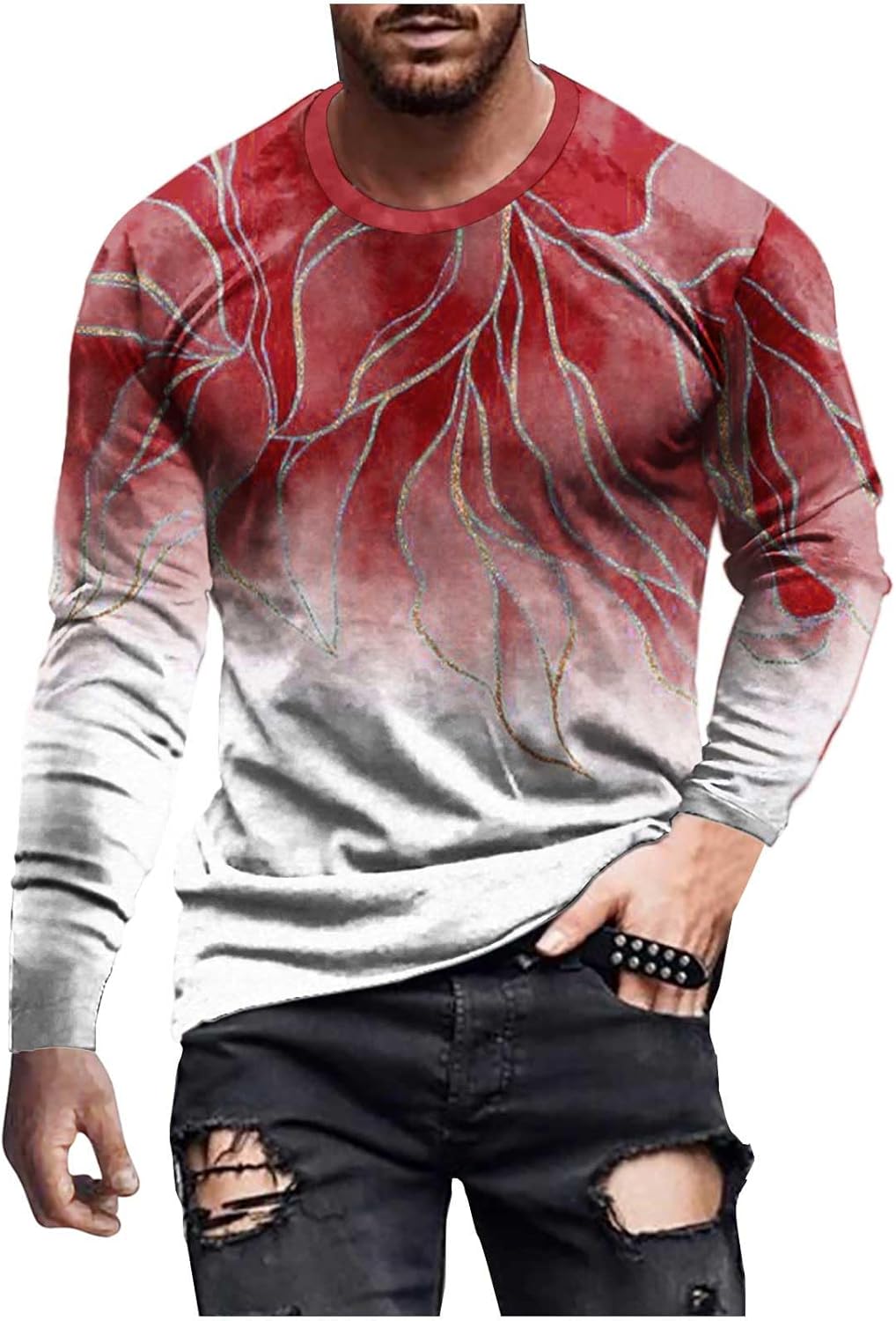 Camisetas de diseñador para hombre, diseño de moda, estampado gráfico 3D, manga larga, casual, para entrenamiento, tallas grandes, para otoño