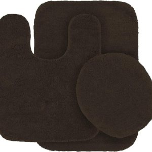 Juego de 3 alfombras de baño suaves antideslizantes sólidas para baño, alfombra de contorno en forma de U, alfombrilla y cubierta de tapa de Juego de 3 alfombras de baño suaves antideslizantes sólidas para baño, alfombra de contorno en forma de U, alfombrilla y cubierta de tapa de