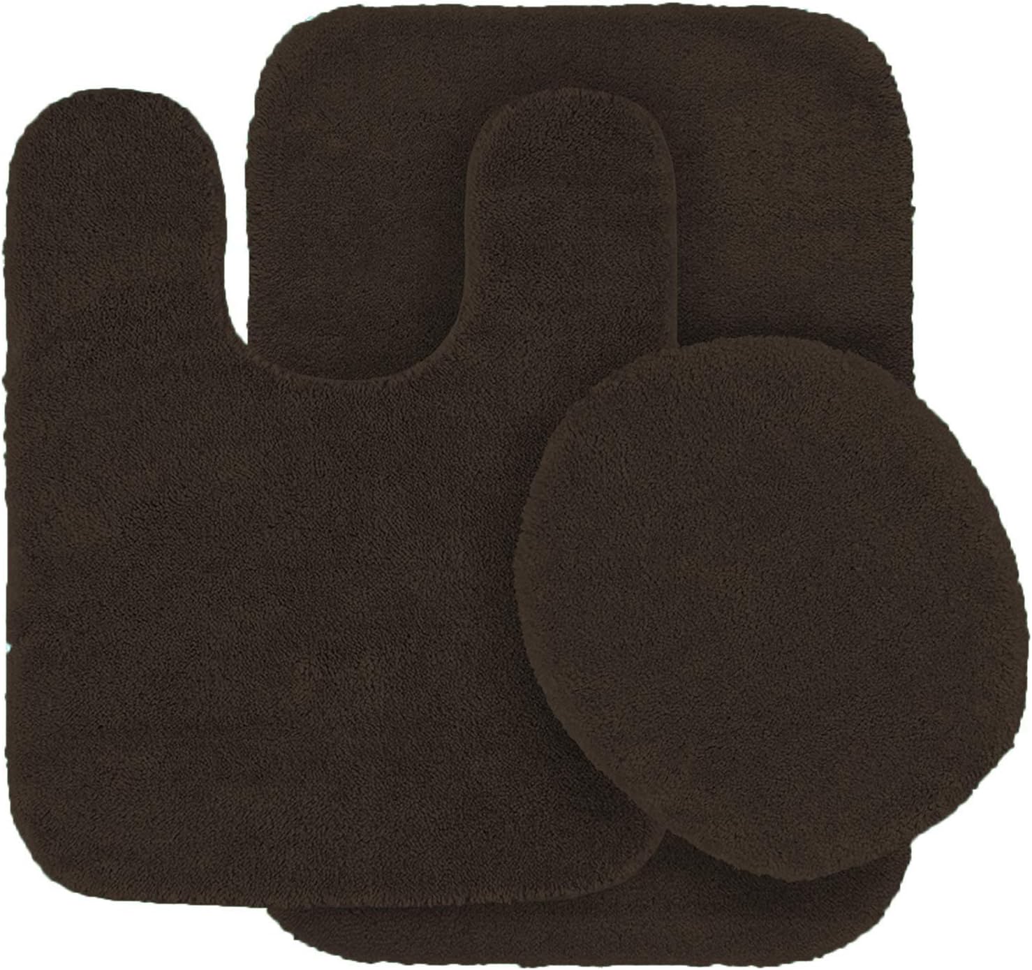Juego de 3 alfombras de baño suaves antideslizantes sólidas para baño, alfombra de contorno en forma de U, alfombrilla y cubierta de tapa de