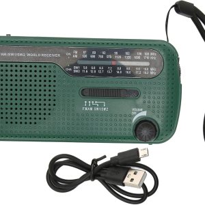 Linterna de emergencia, radio solar de manivela AM FM SW1 SW2 camping linterna LED multibanda camping radio de emergencia para exteriores (verde) Linterna de emergencia, radio solar de manivela AM FM SW1 SW2 camping linterna LED multibanda camping radio de emergencia para exteriores (verde)