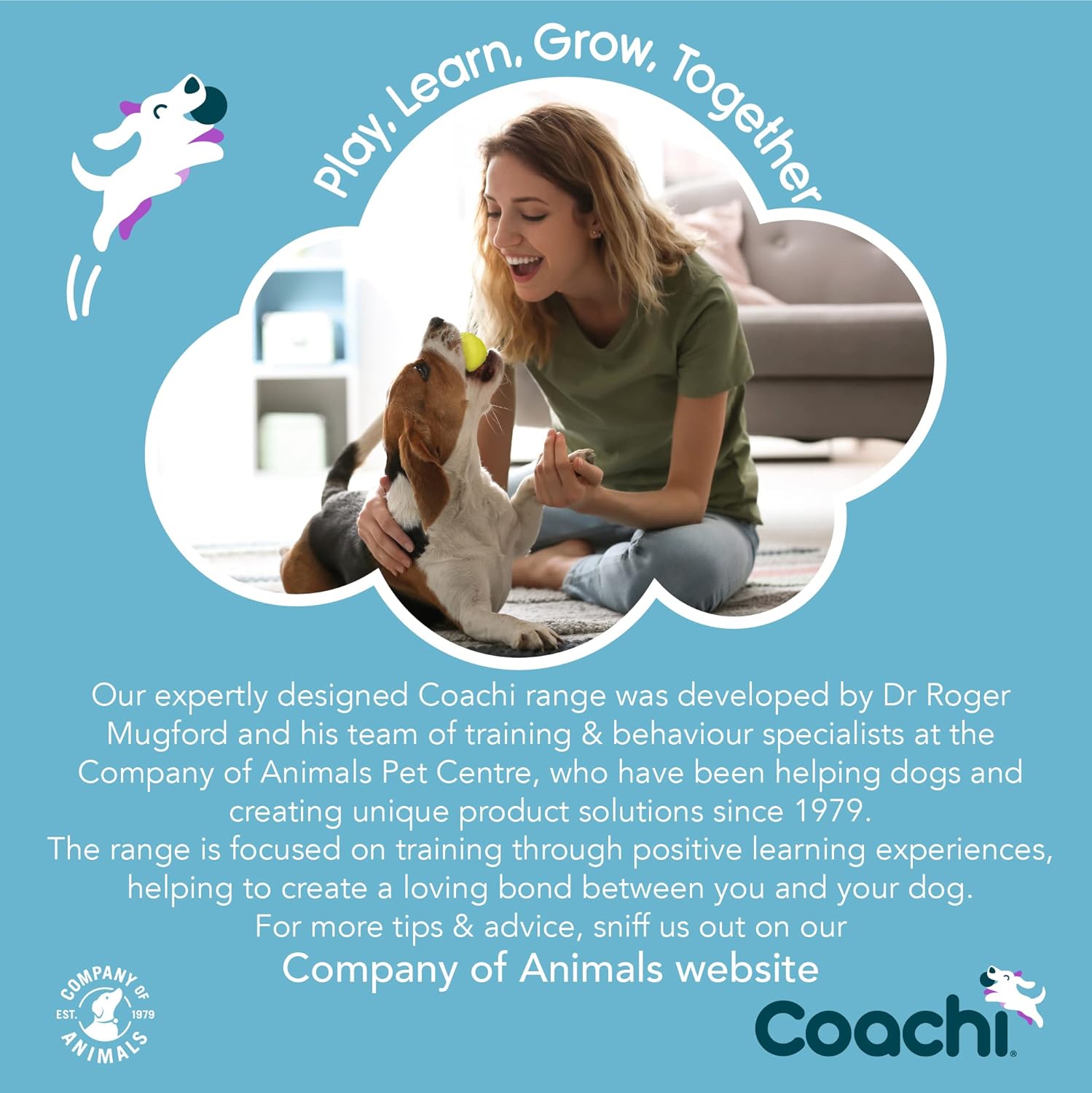 Coachi Chase & Treat – Un divertido juguete de enriquecimiento para perros, rellena con golosinas para jugar interactivo. Bueno para motivar,